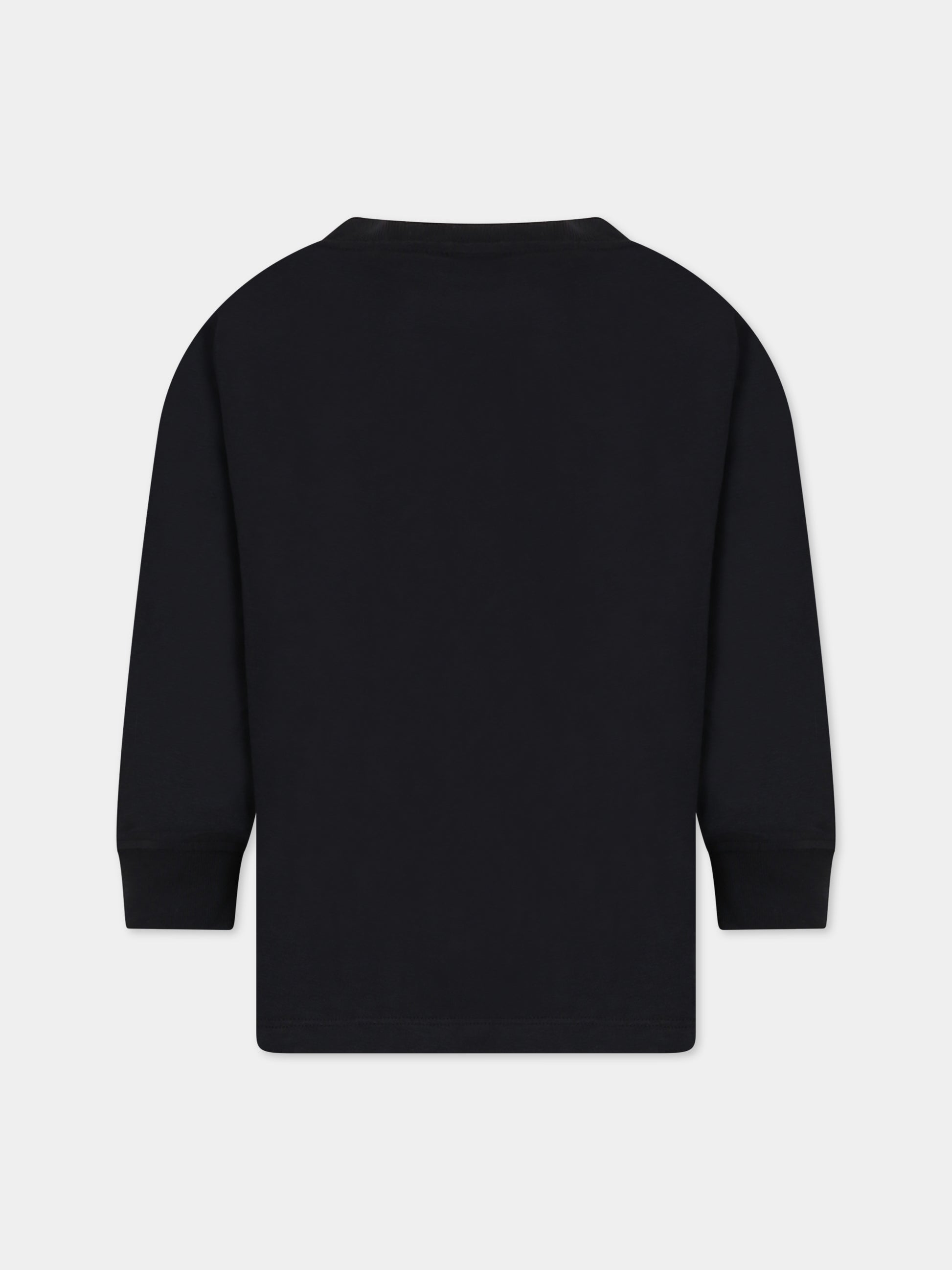 T-shirt nera per bambini con scritta,Molo,6W23A402 0099