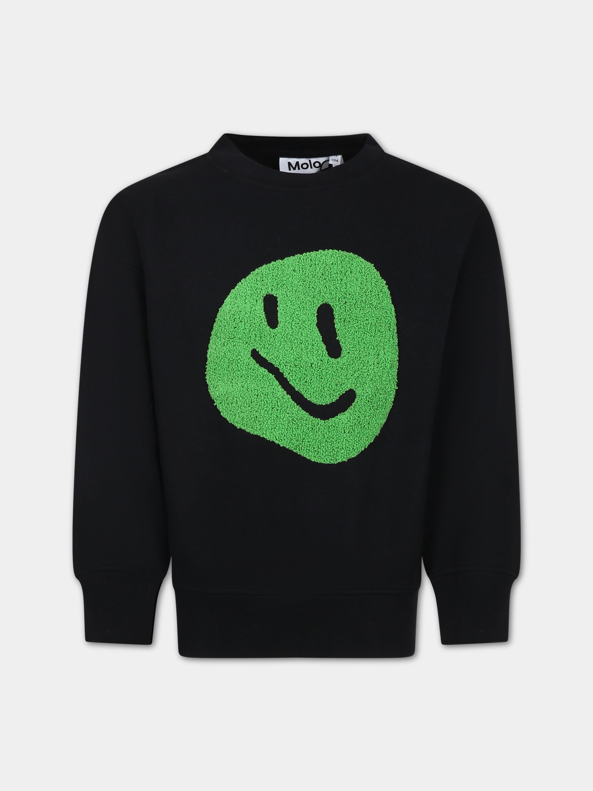 Felpa nera per bambino con smile,Molo,1W23J202 0099