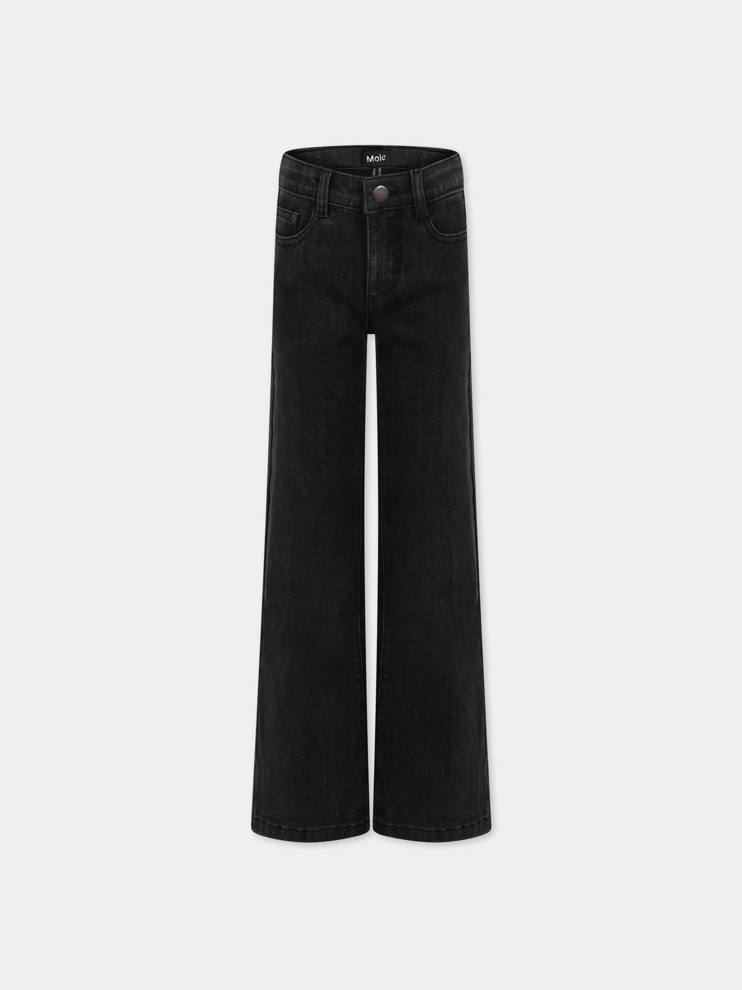 Jeans neri per bambina con logo,Molo,2W23I113 8073