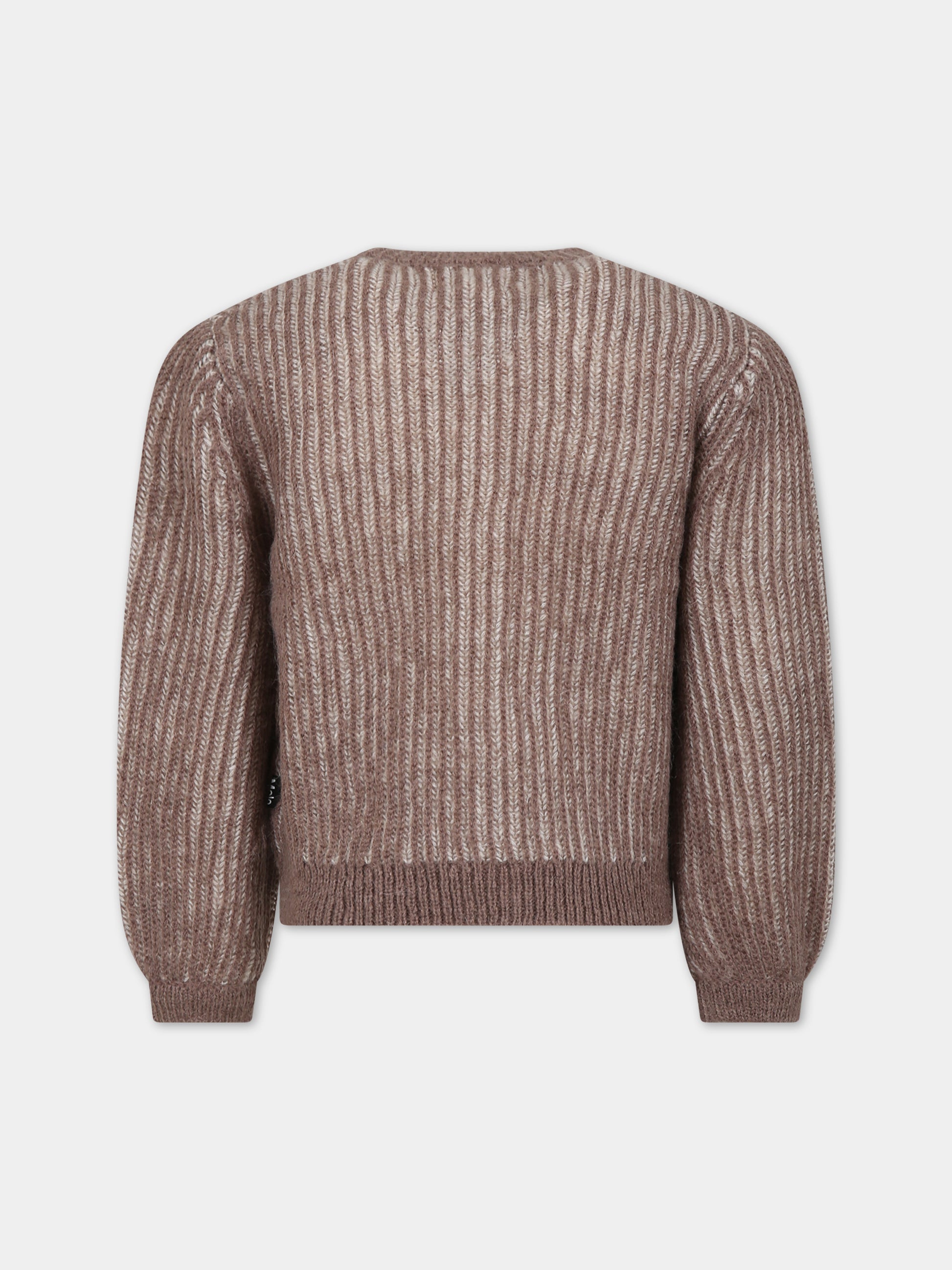 Cardigan marrone per bambina,Molo,2W23K303 8778