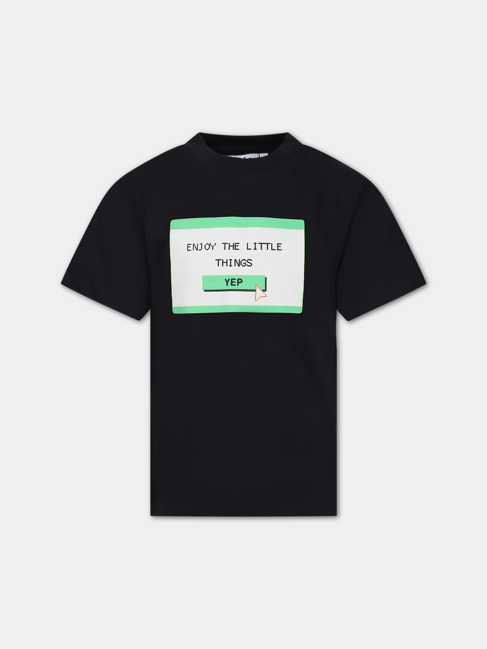 T-shirt nera per bambini con stampa,Molo,6W23A208 3376