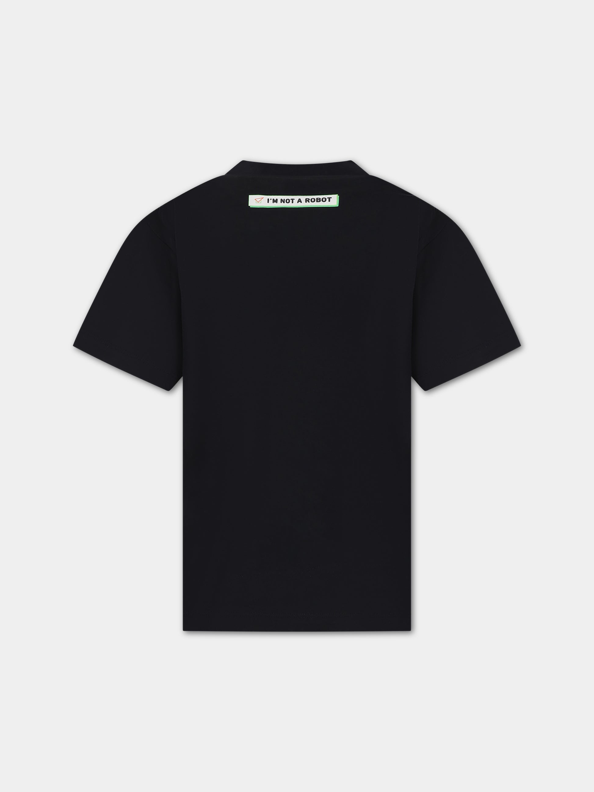 T-shirt nera per bambini con stampa,Molo,6W23A208 3376