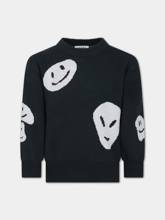 Maglione verde per bambino con smile,Molo,6W23K210 3296