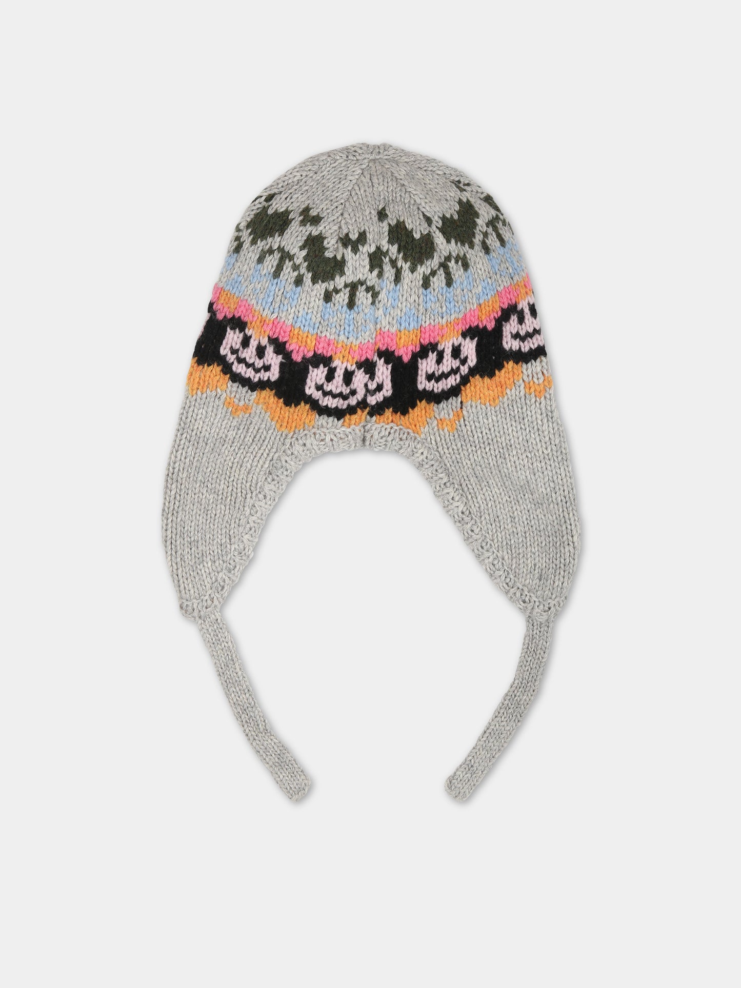 Berretto grigio per bambini con motivo jacquard,Molo,7W23S309 2466