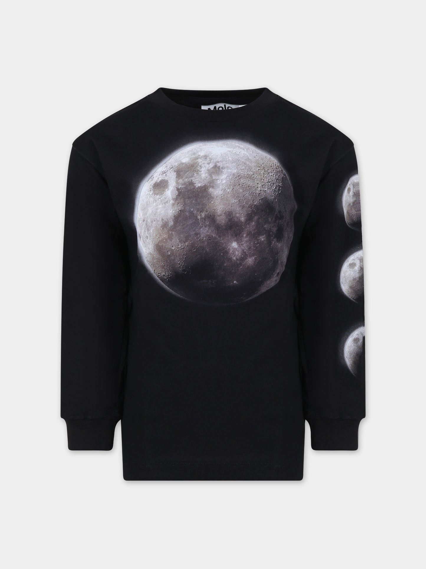 Felpa nera per bambino con stampa luna,Molo,1W23A403 3370