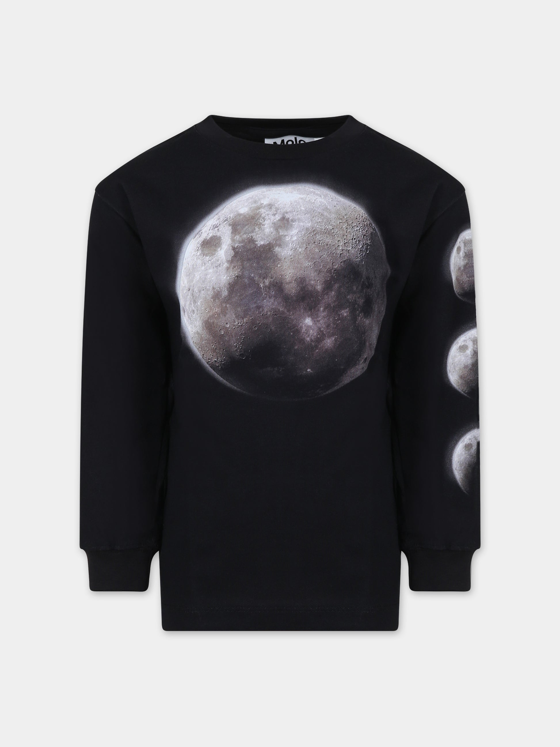 Felpa nera per bambino con stampa luna,Molo,1W23A403 3370