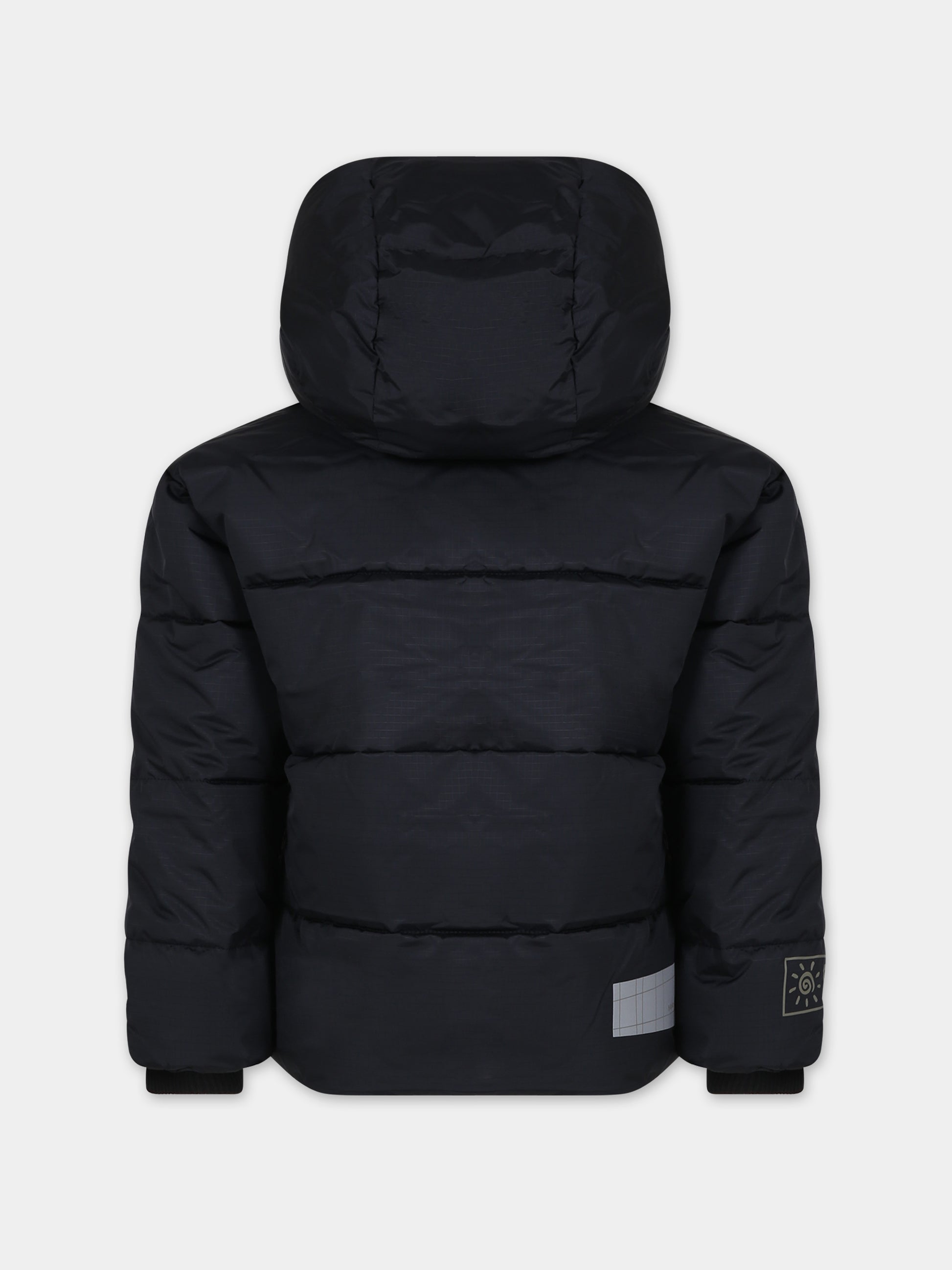 Piumino nero per bambini con logo,Molo,5W23M309 0099