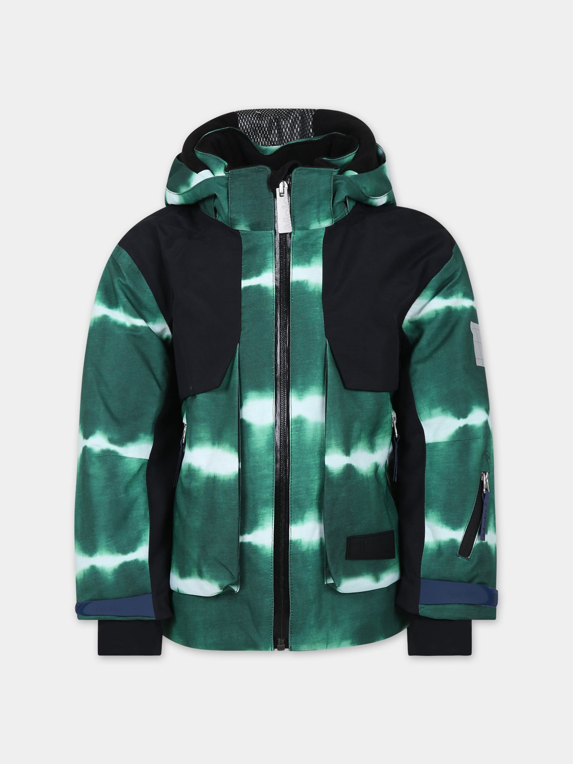 Piumino verde per bambini con logo,Molo,5W23M321 6852