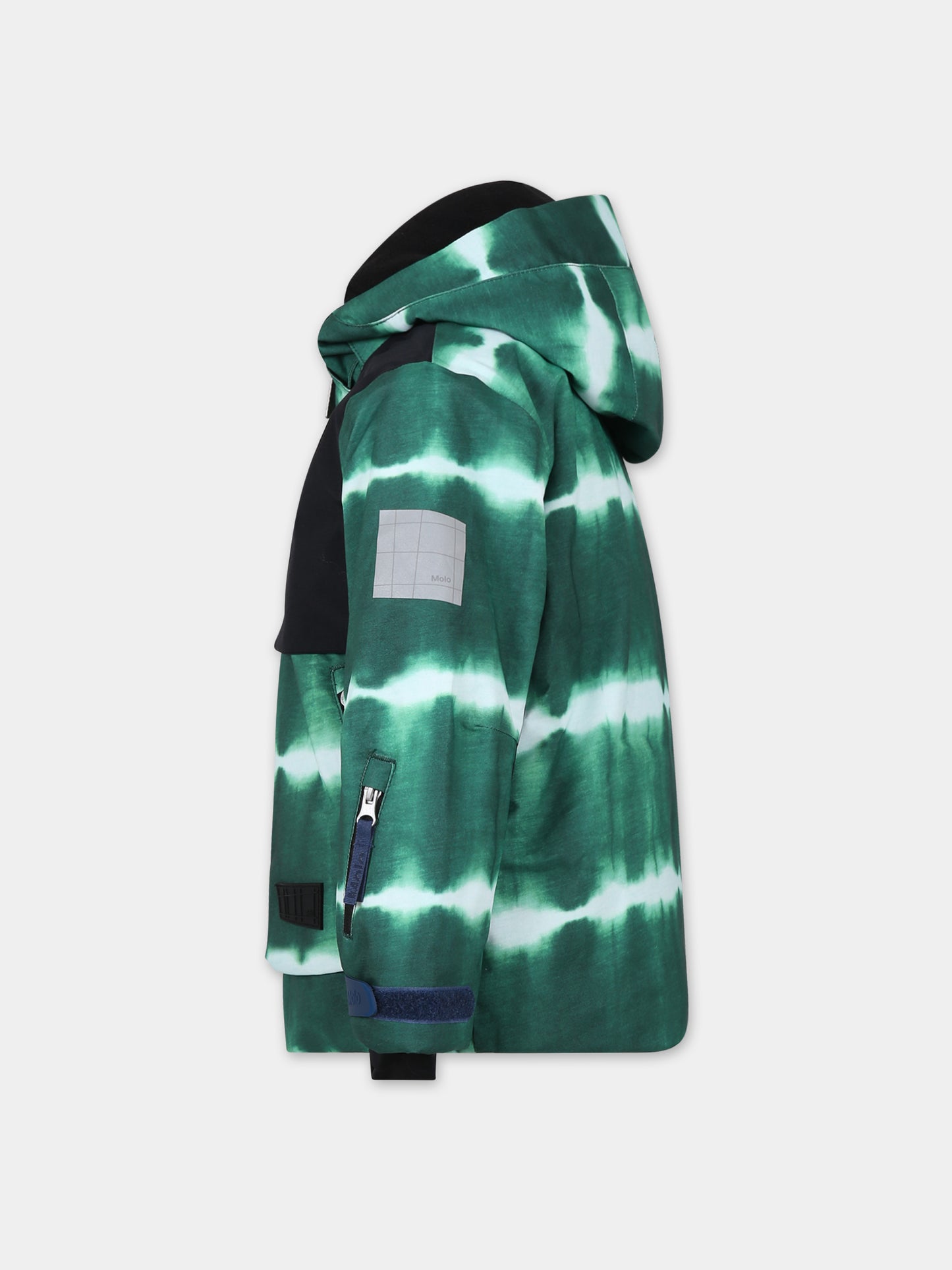 Piumino verde per bambini con logo,Molo,5W23M321 6852