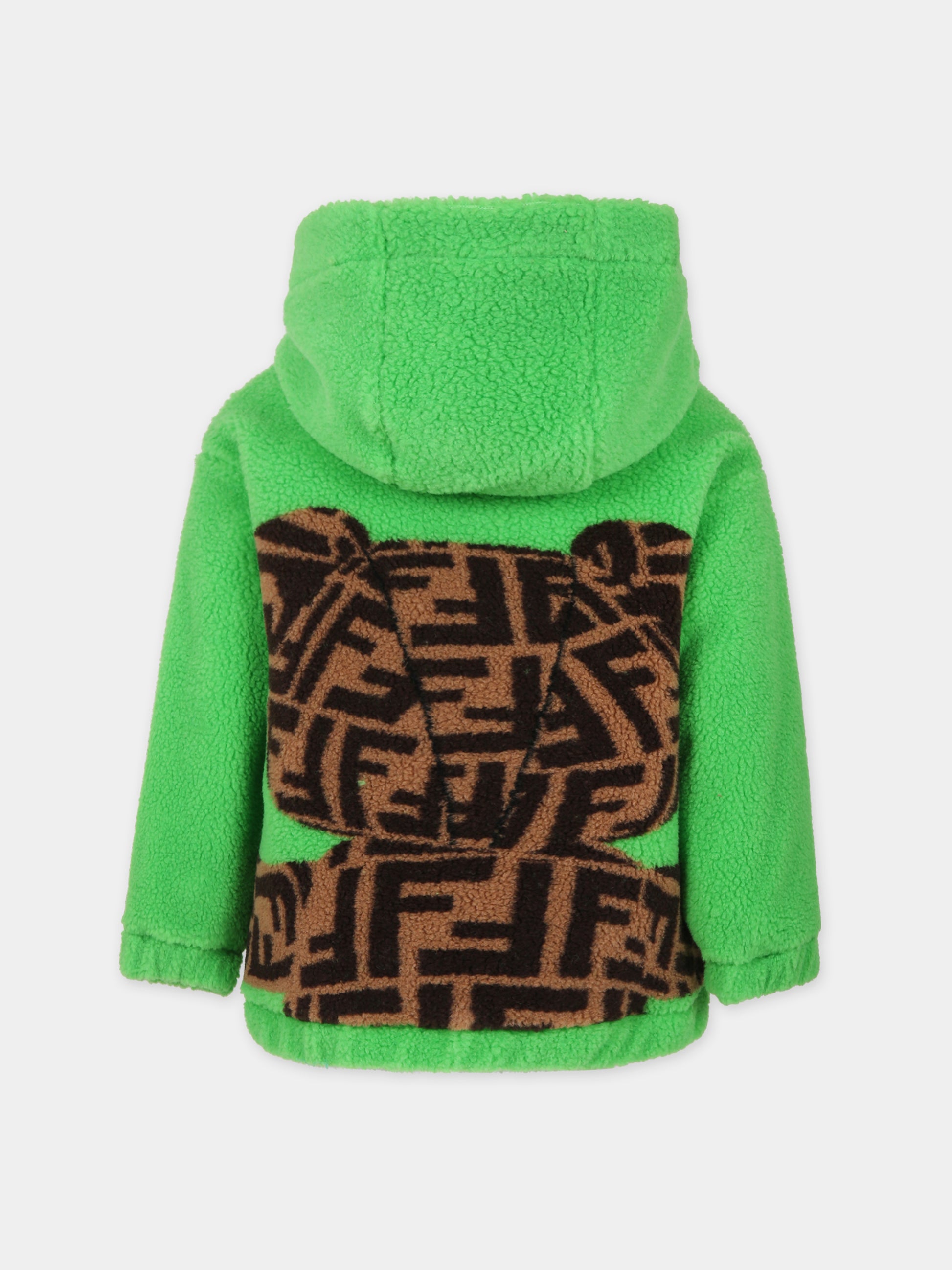 Felpa verde con orso per bambini,Fendi Kids,JUH063 AJ2N F1D87