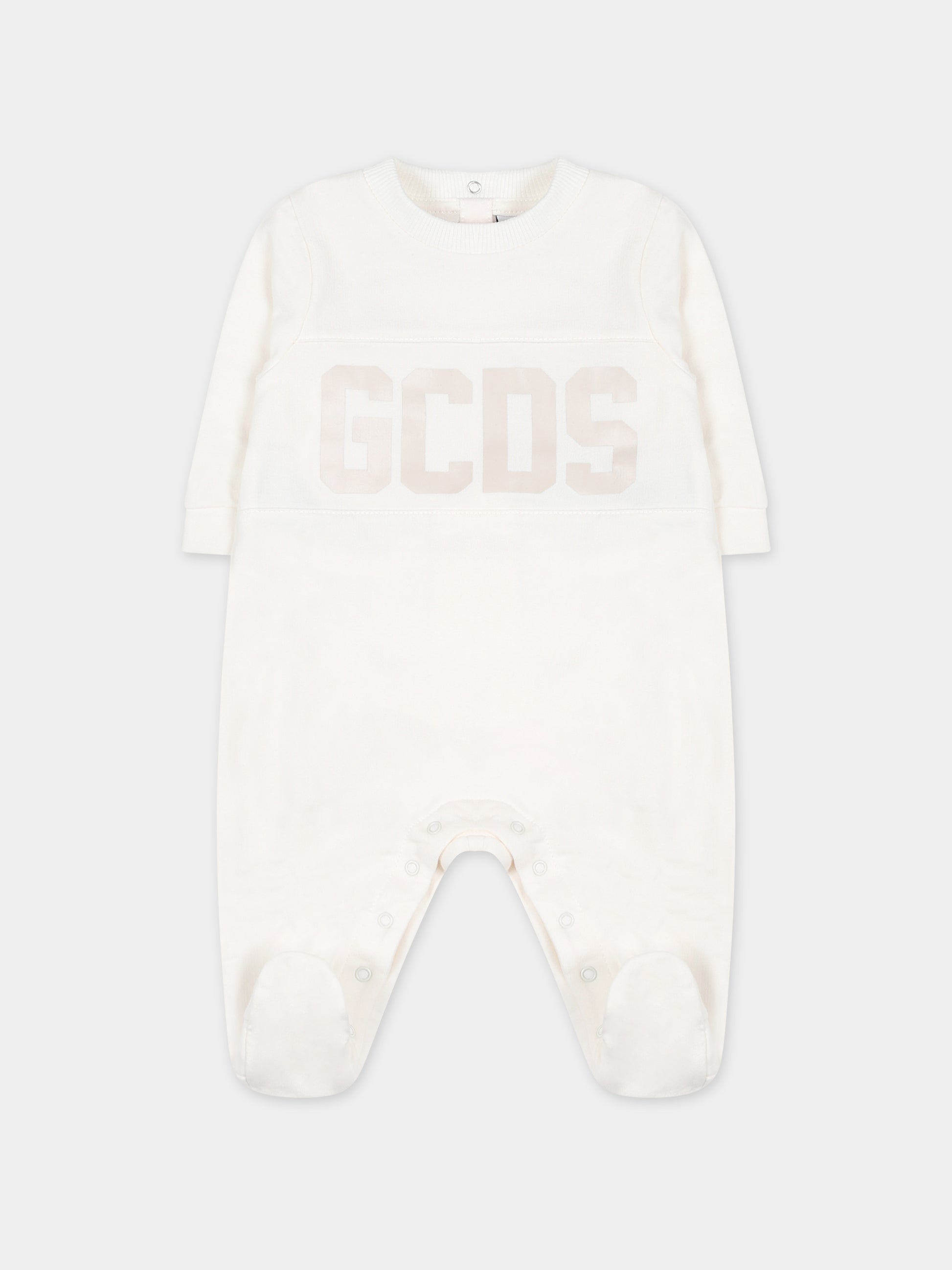 Tutina bianca per neonati con logo,Gcds Kids,GUY015 LDA26 10063