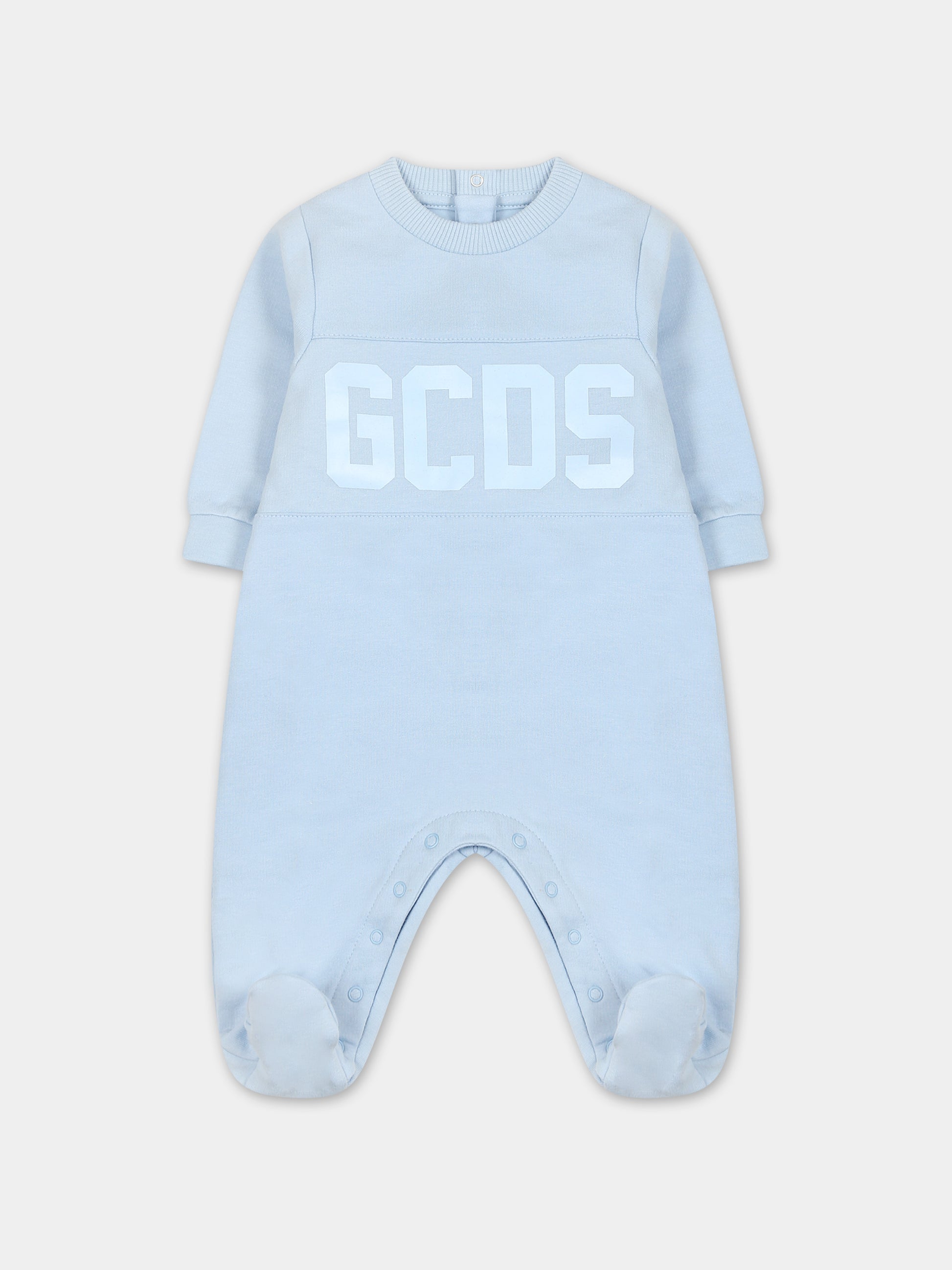 Tutina celeste per neonato con logo,Gcds Kids,GUY015 LDA26 40069