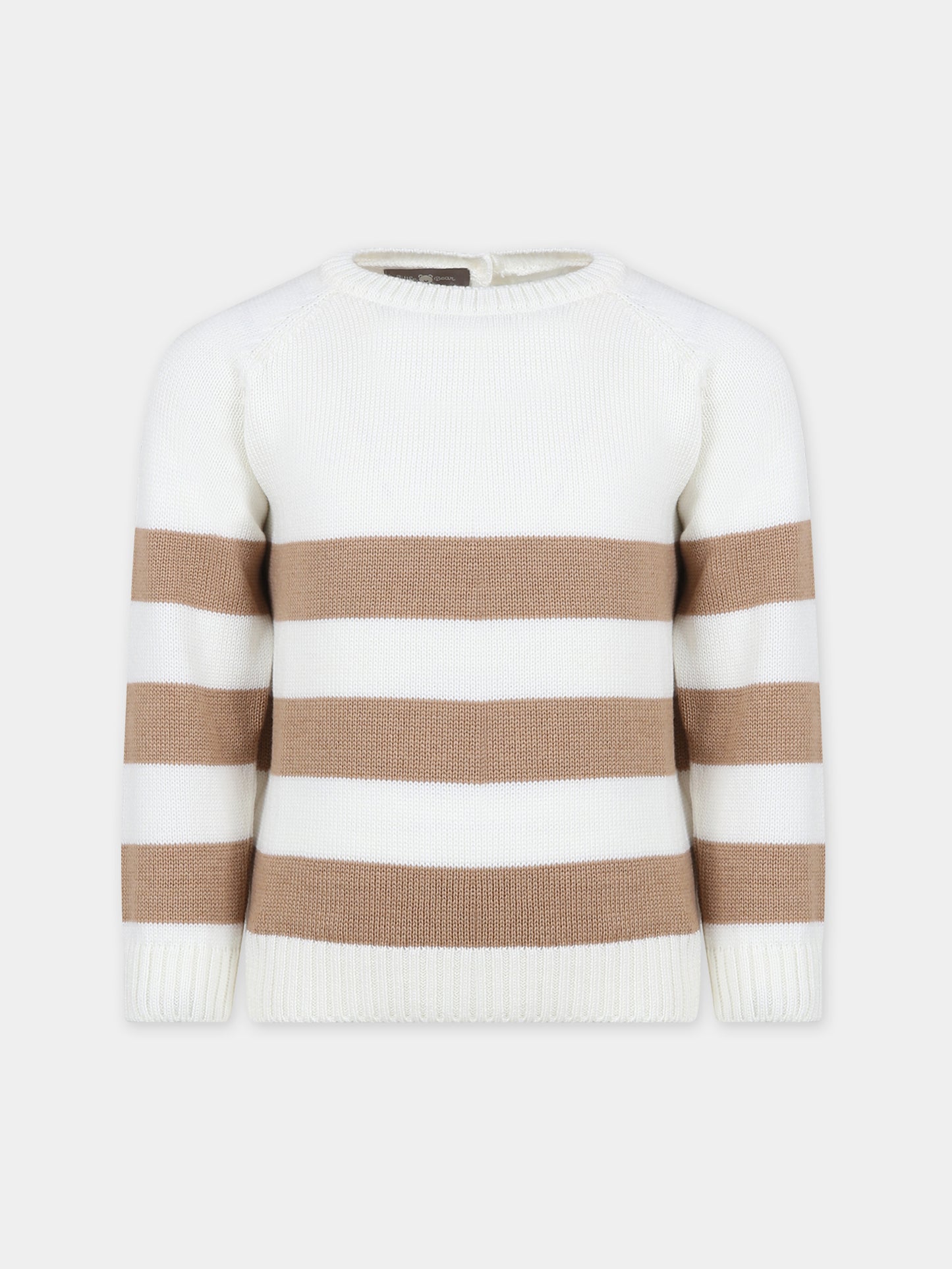 Maglione bianco per bambini,Little Bear,7160 LATTE/NOCCIOLA