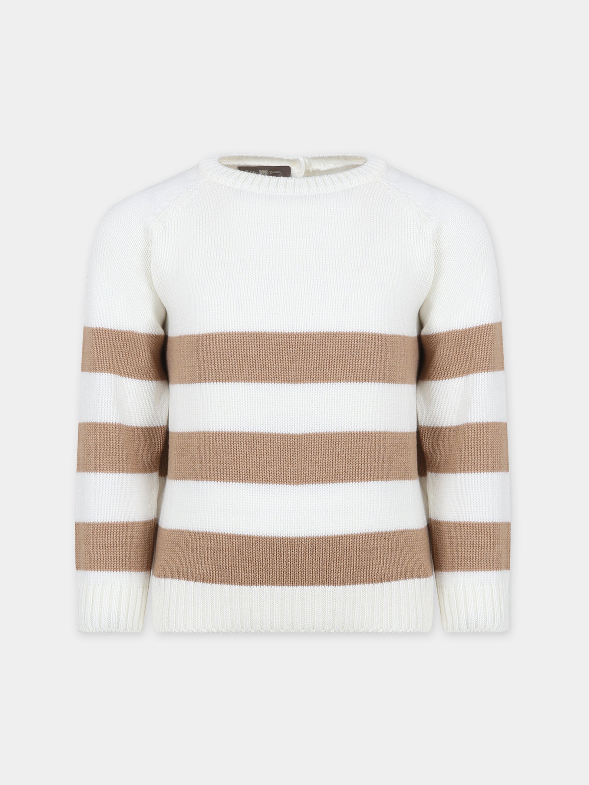 Maglione bianco per bambini,Little Bear,7160 LATTE/NOCCIOLA