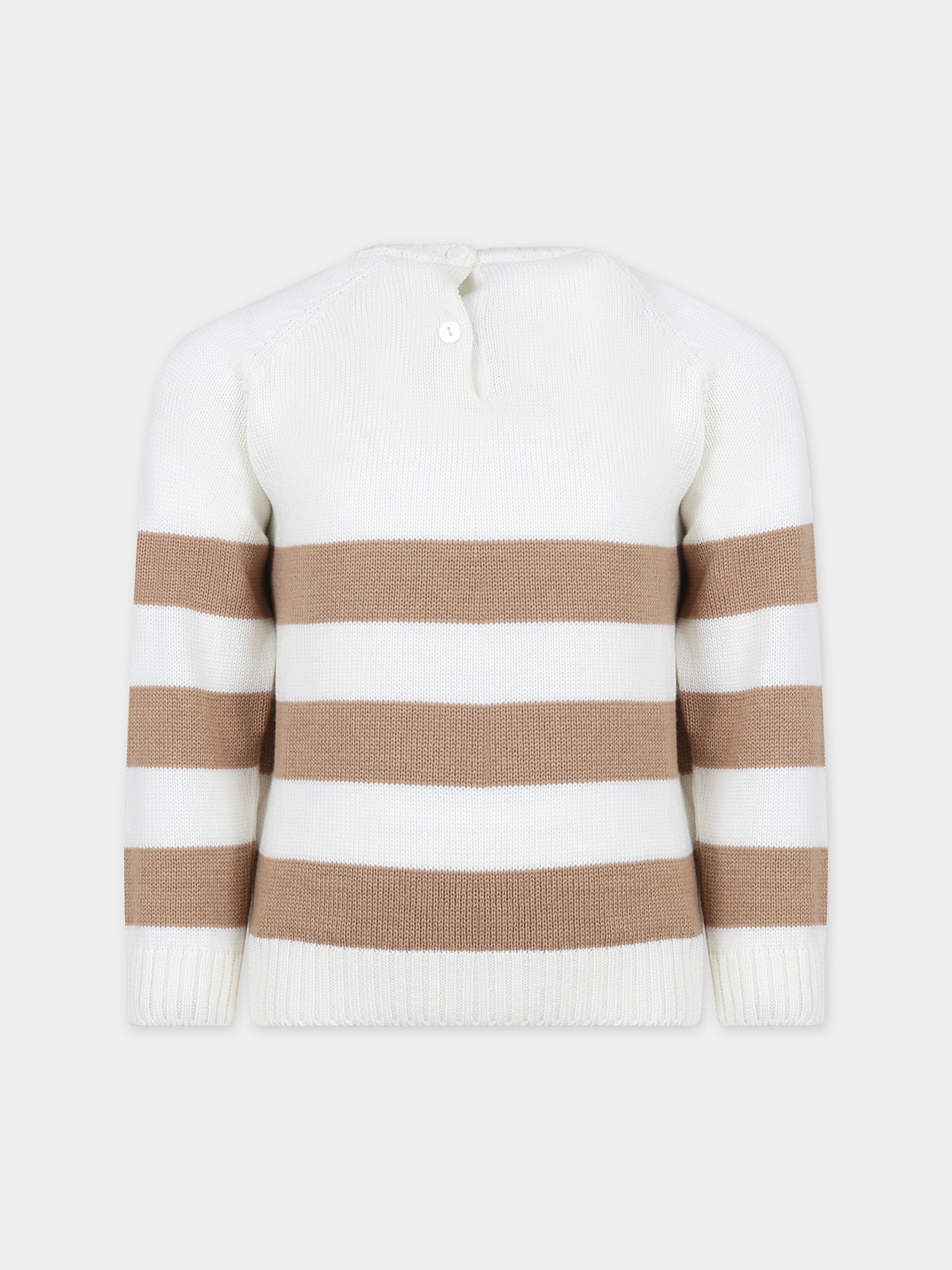 Maglione bianco per bambini,Little Bear,7160 LATTE/NOCCIOLA