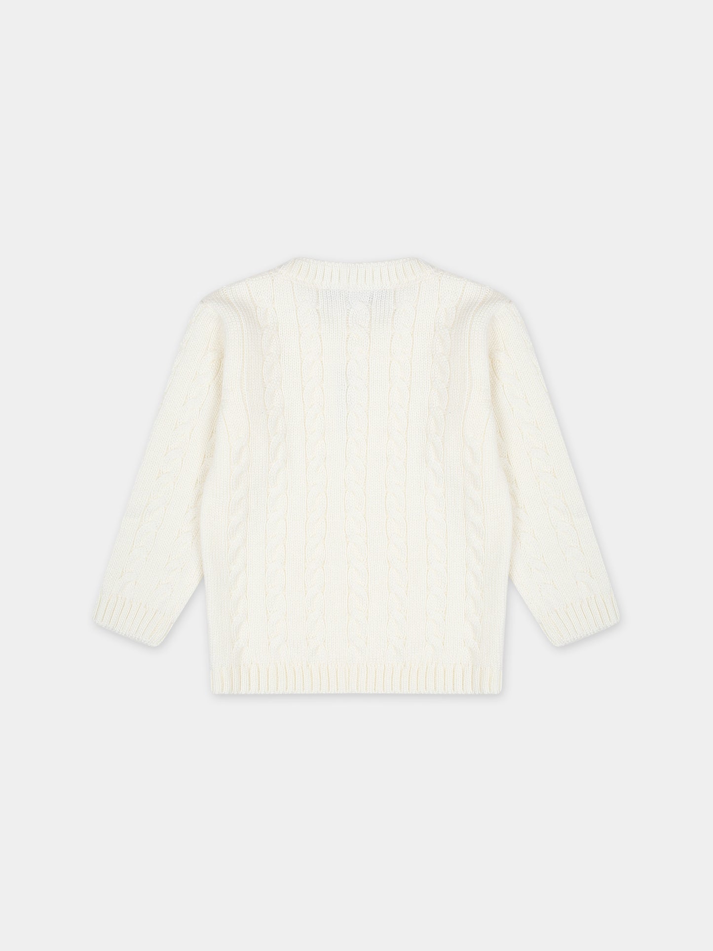 Maglione bianco per neonati,Little Bear,7164 LATTE