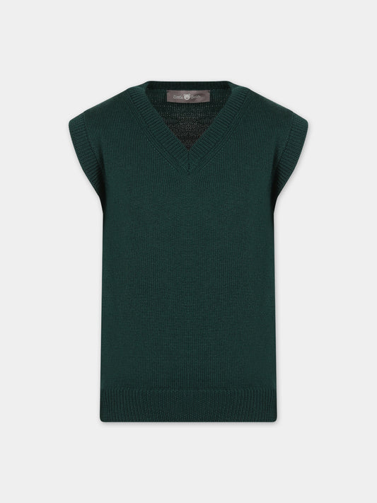 Maglia gilet verde per bambino,Little Bear,7159 VERDE