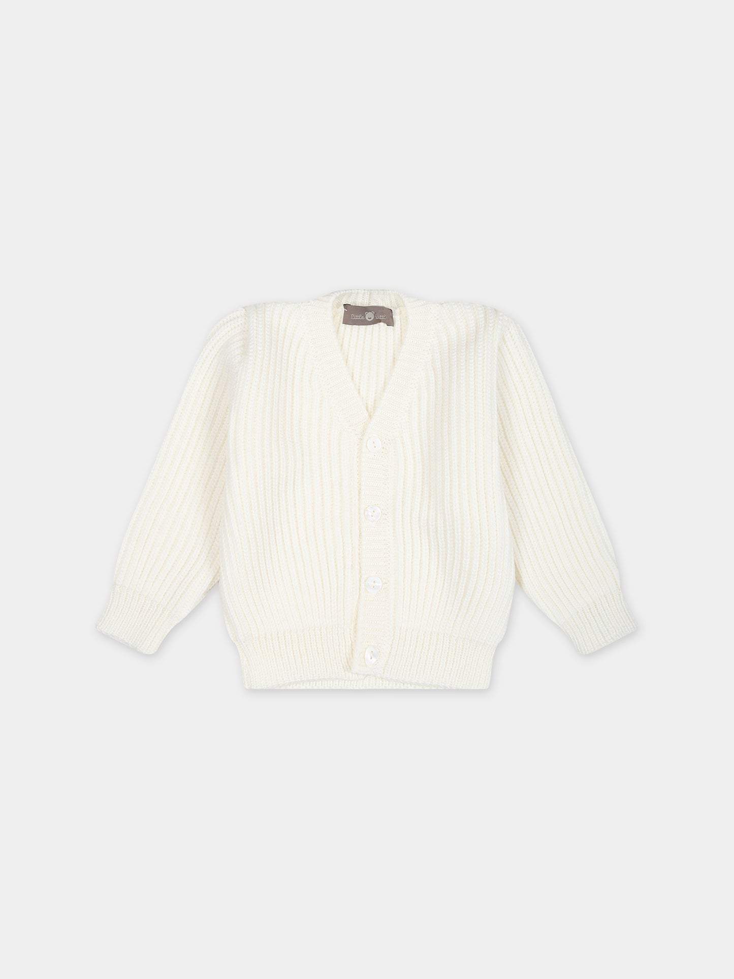 Cardigan bianco per neonati,Little Bear,7167 LATTE