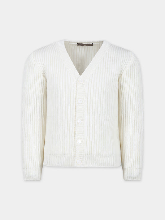 Cardigan bianco per bambini,Little Bear,7167 LATTE