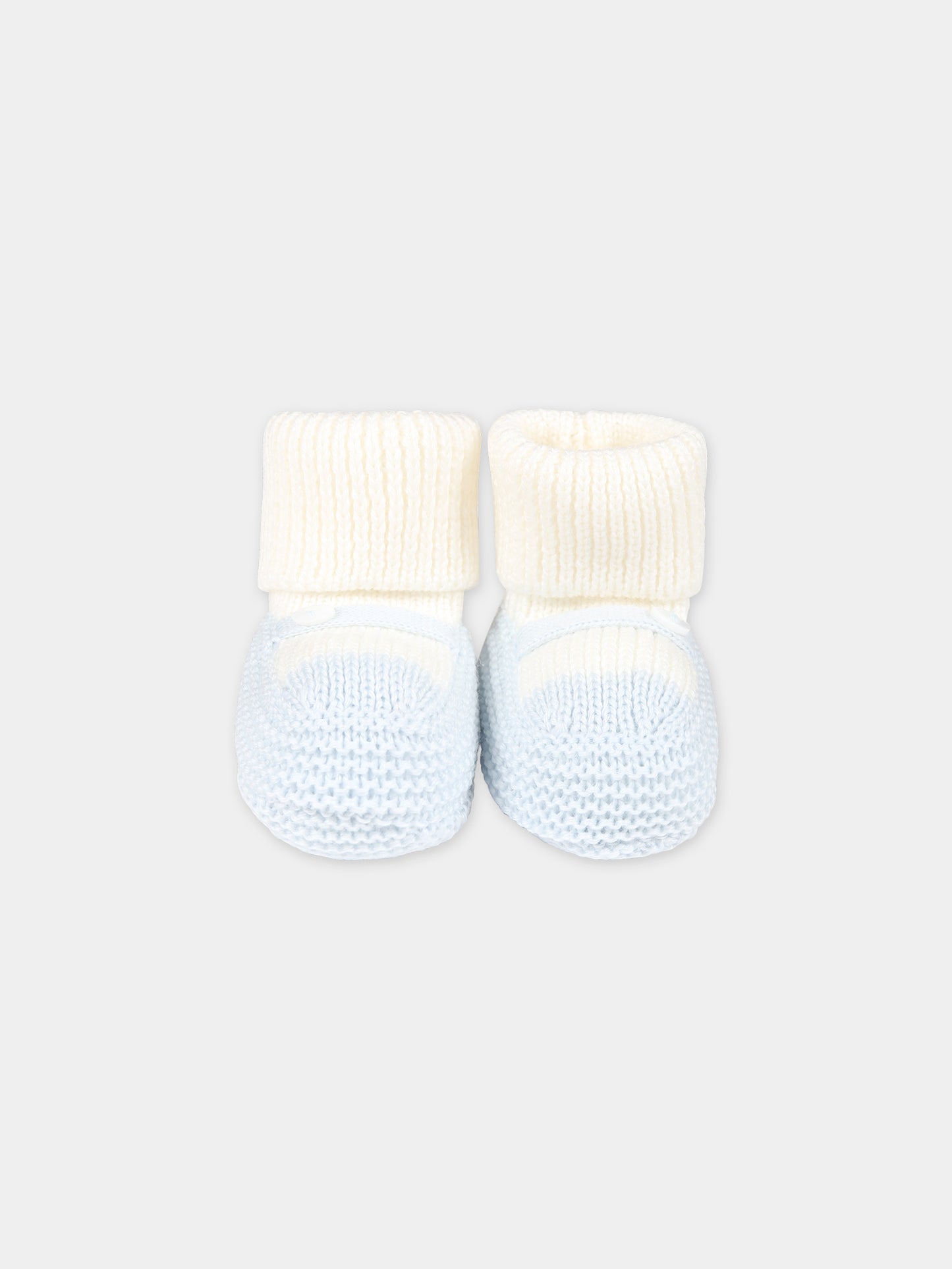 Babbucce multicolor per neonato,Little Bear,7141 LATTE/CIELO