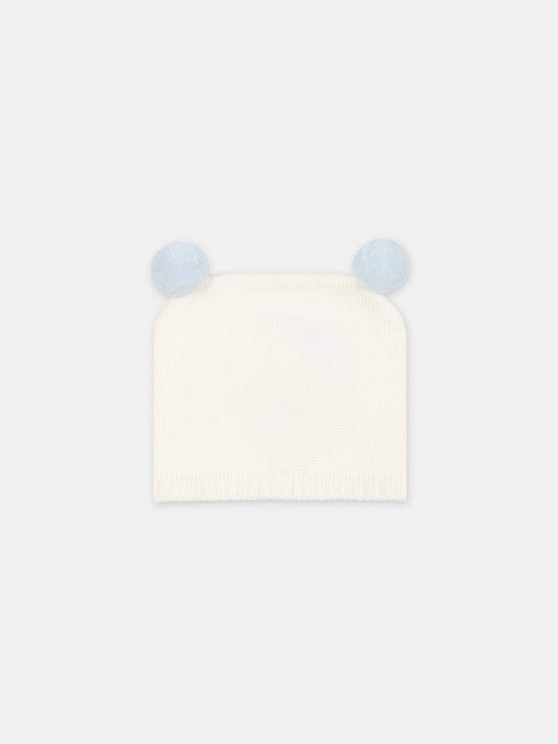 Cappello bianco per neonato,Little Bear,7135 LATTE/CIELO