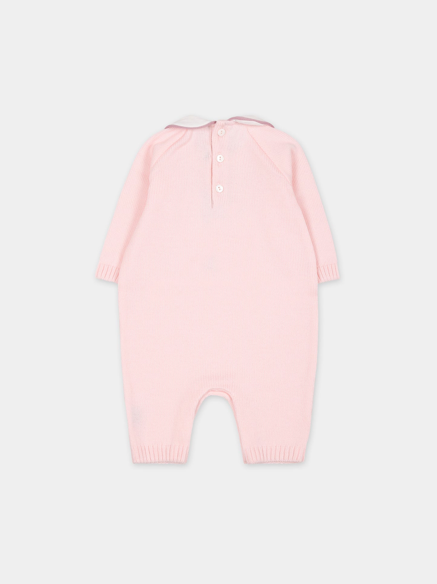 Tutina rosa per neonata con orso ricamato,Little Bear,7137 CIPRIA/PEONIA