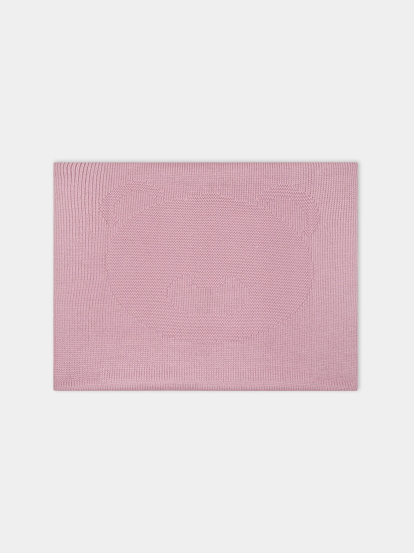 Coperta rosa per neonata con orso ricamato,Little Bear,7111 PEONIA