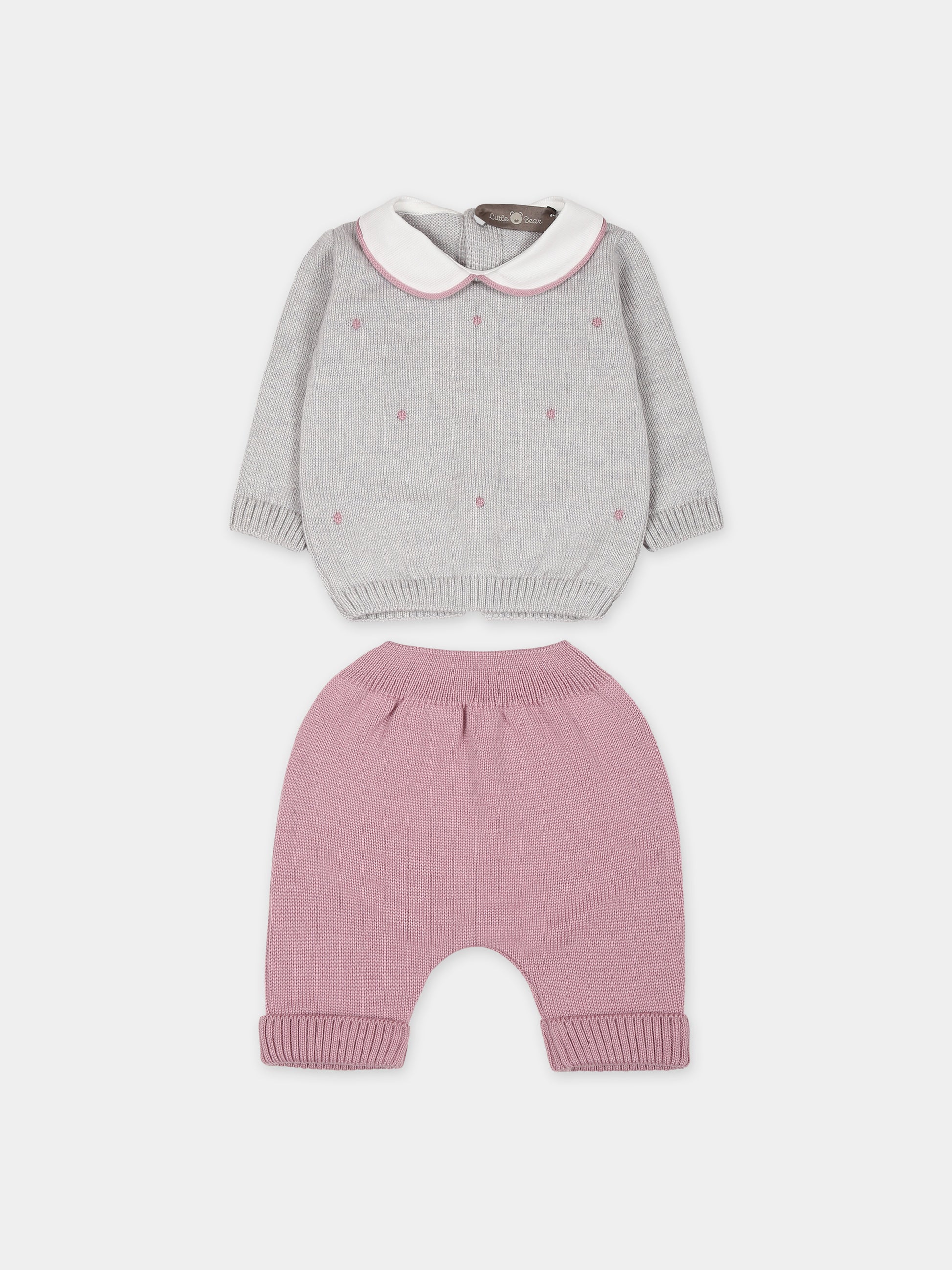 Completo multicolor per neonata,Little Bear,7102 GRIGIO/PEONIA
