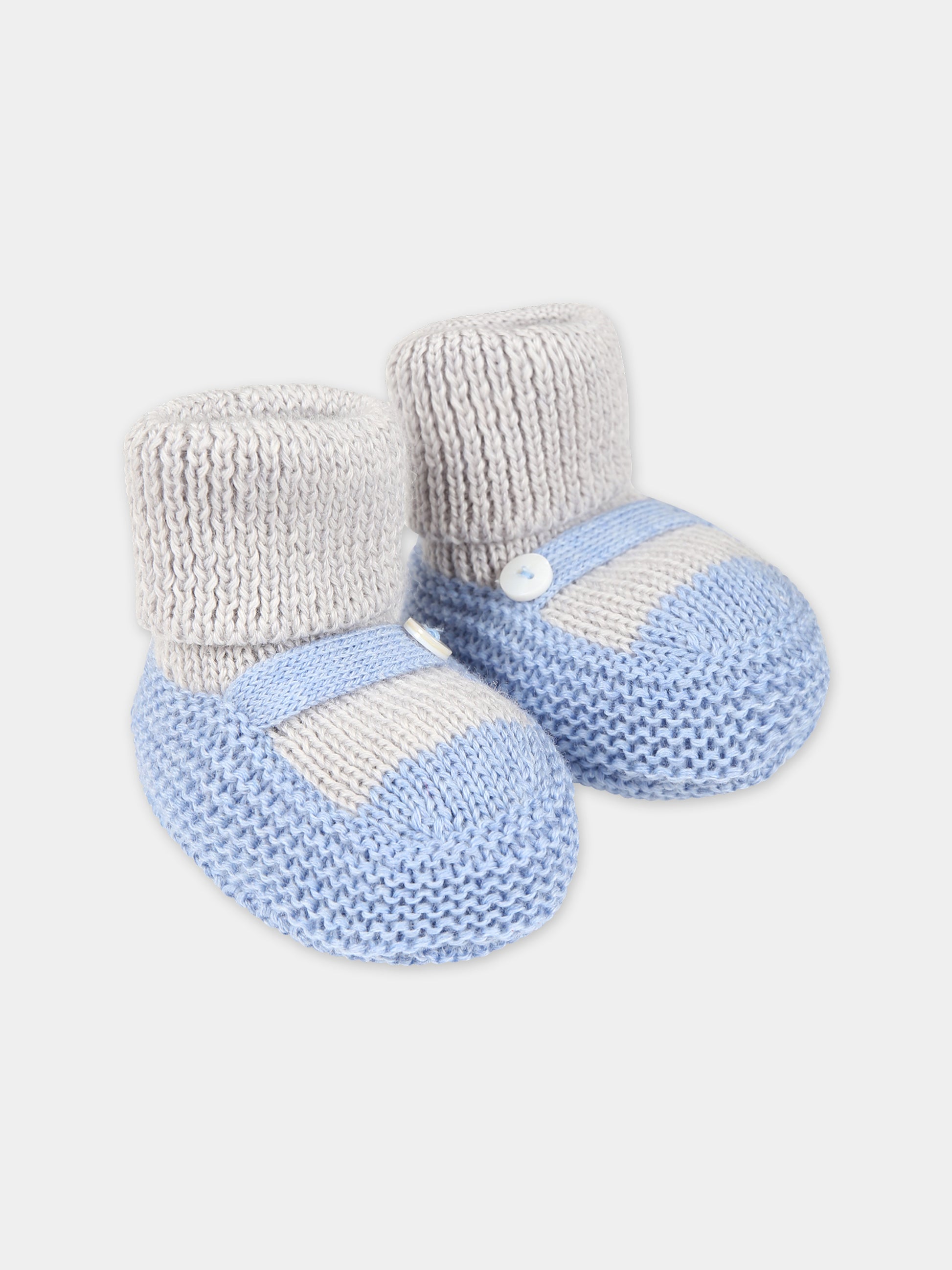 Babbucce azzurre per neonato,Little Bear,7141 GRIGIO/AZZURRO