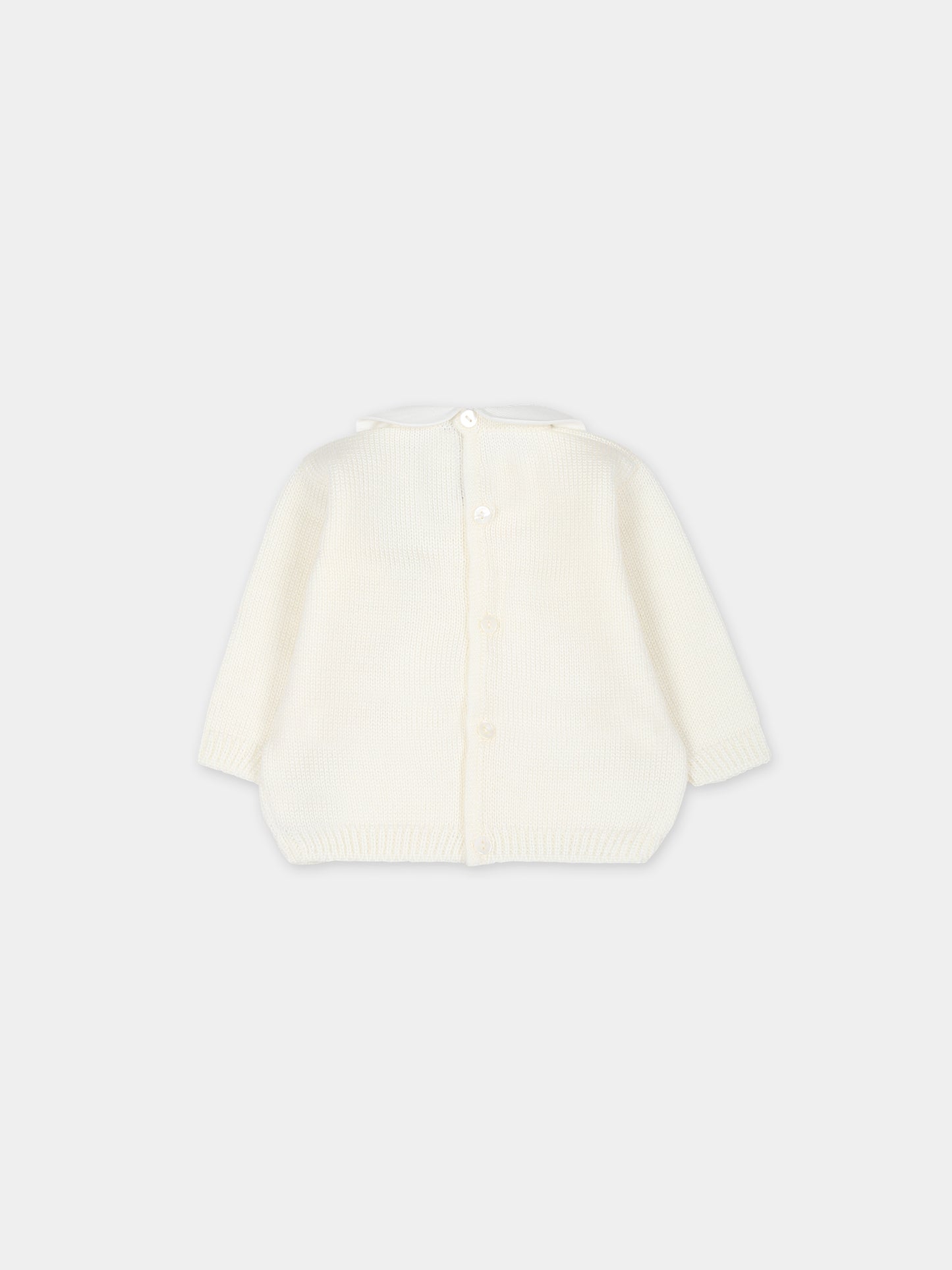 Maglione bianco per neonati,Little Bear,7002 LATTE/LATTE