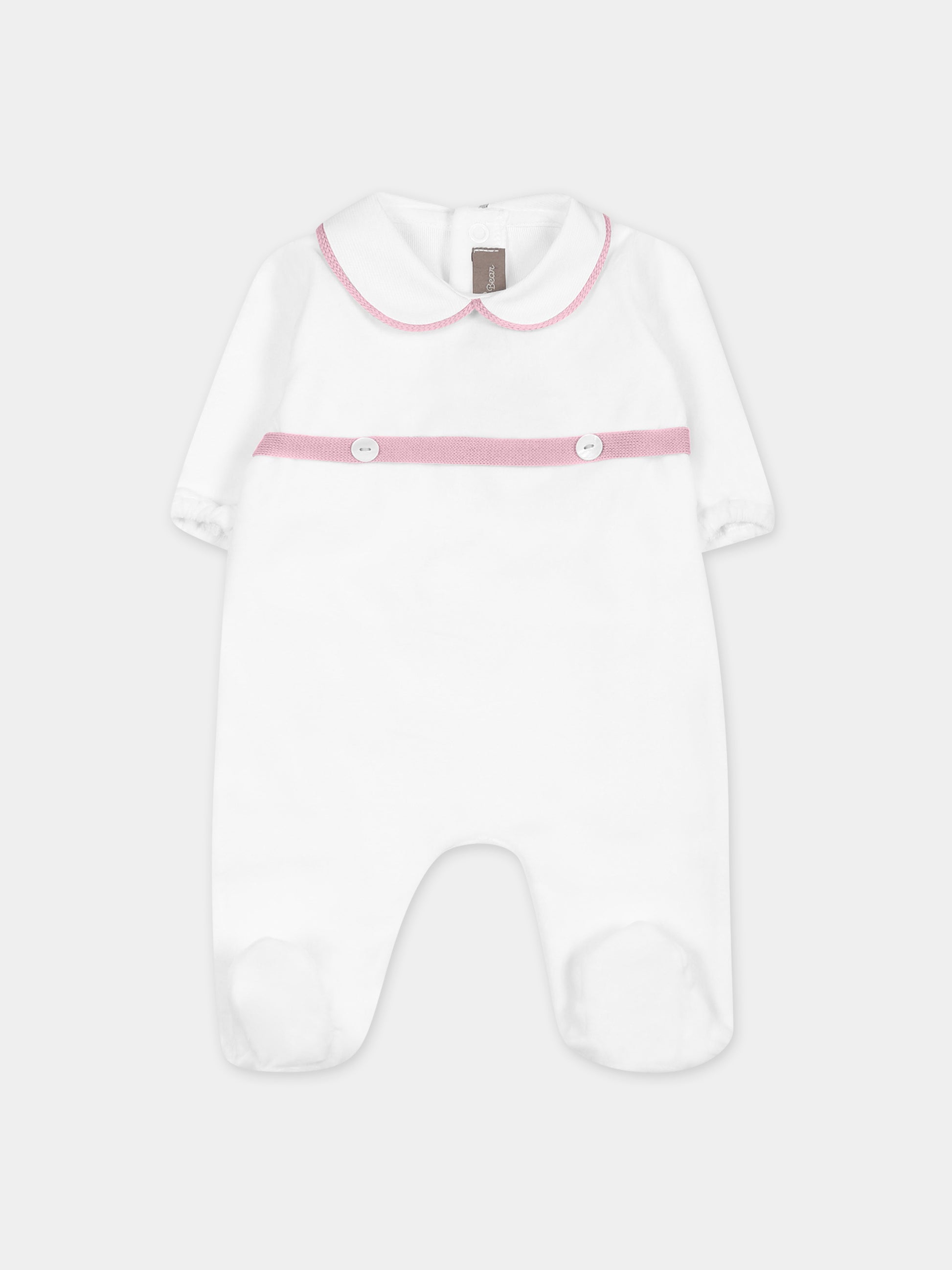 Tutina bianca per neonata,Little Bear,7038 LATTE/PEONIA