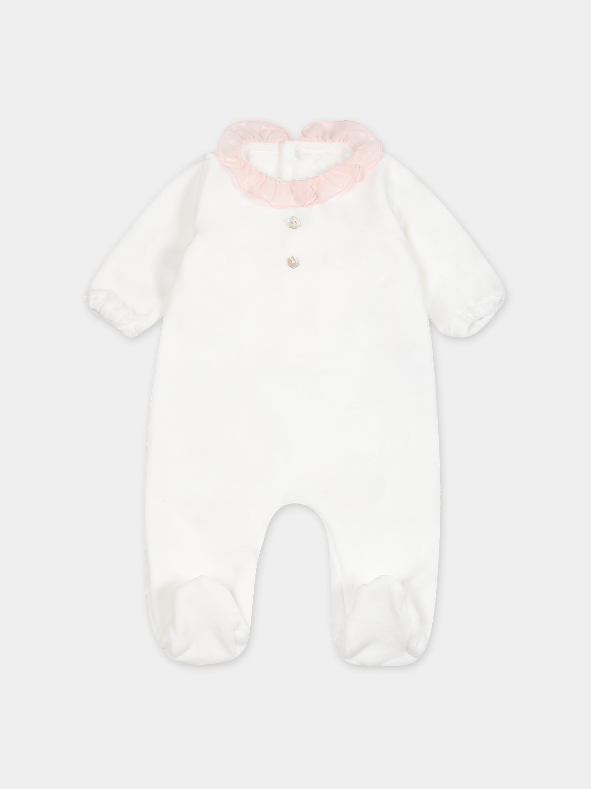 Tutina bianca per neonata,Little Bear,7036 LATTE/ROSA
