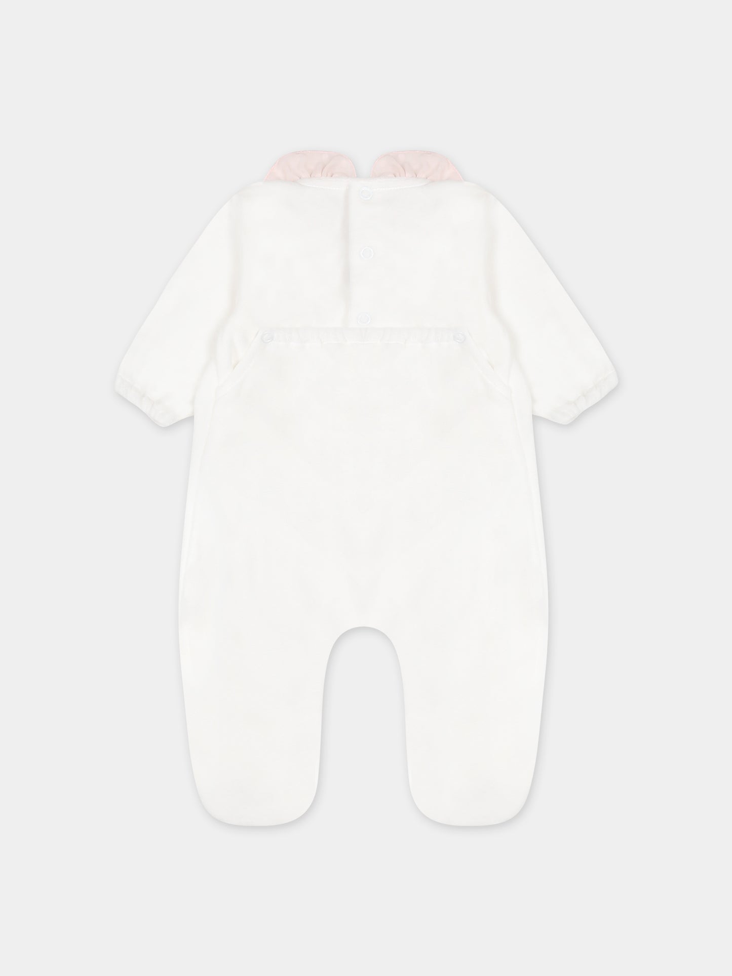 Tutina bianca per neonata,Little Bear,7036 LATTE/ROSA