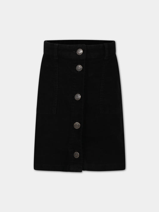 Gonna casual nera per bambina,Bonpoint,W03GSKW00007 099