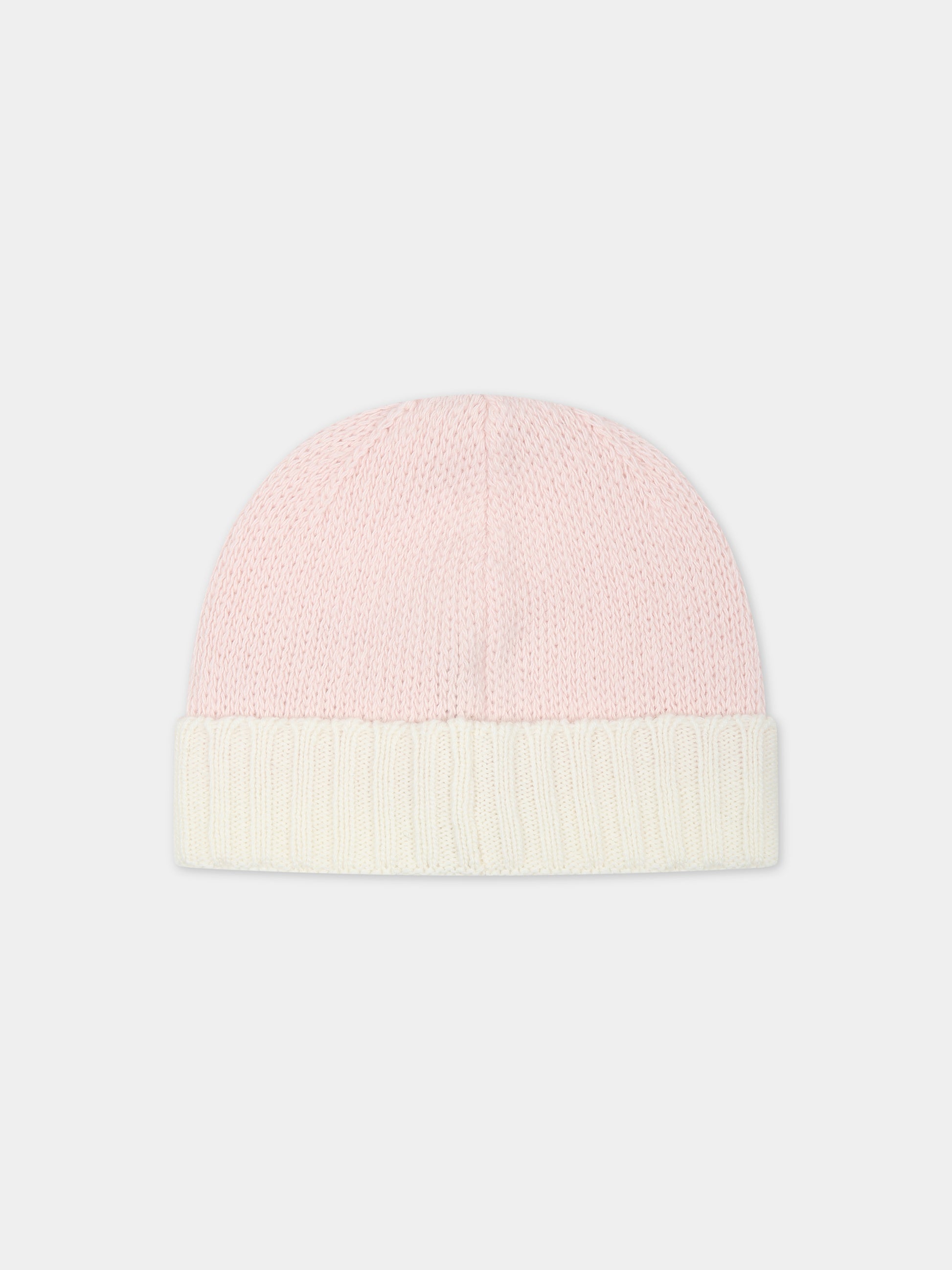 Berretto rosa per neonata con logo,Moncler Kids,951 3B00009 M1241 P50