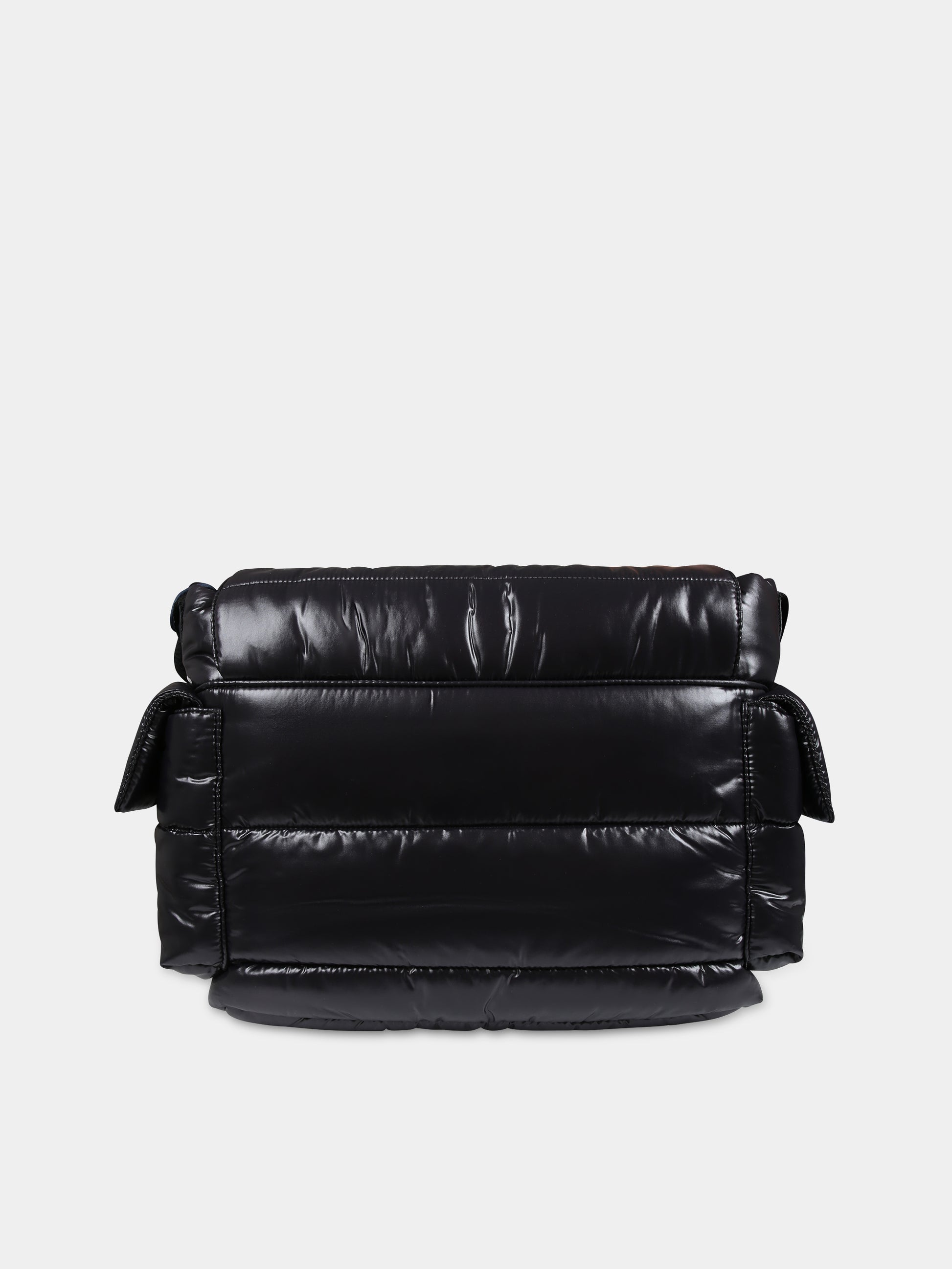 Borsa mamma nera per neonati con patch logato,Moncler Kids,951 5D00002 68950 999