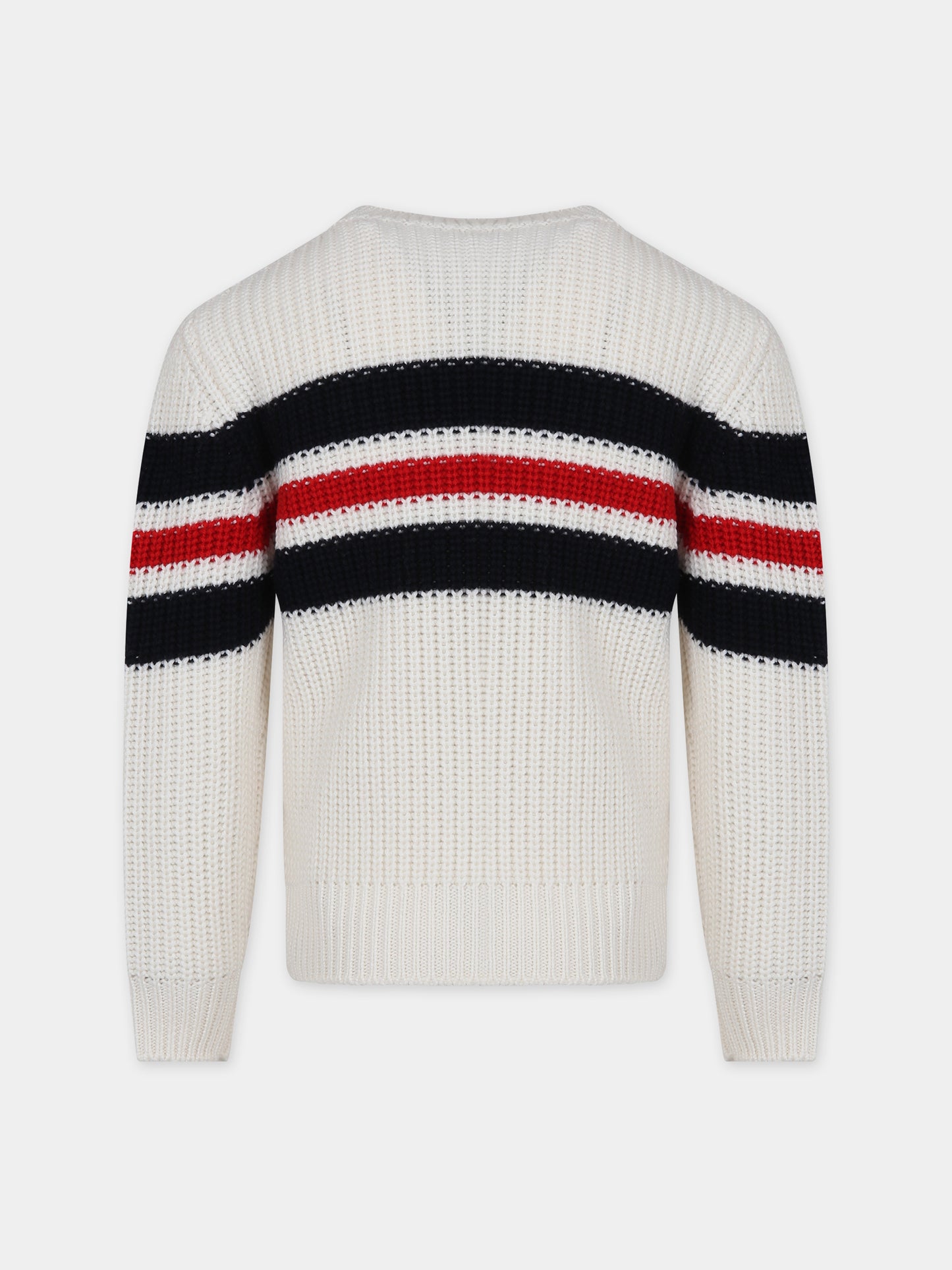 Ivory sweater for boy with logo,Moncler Kids,954 9C00006 M1131 F07