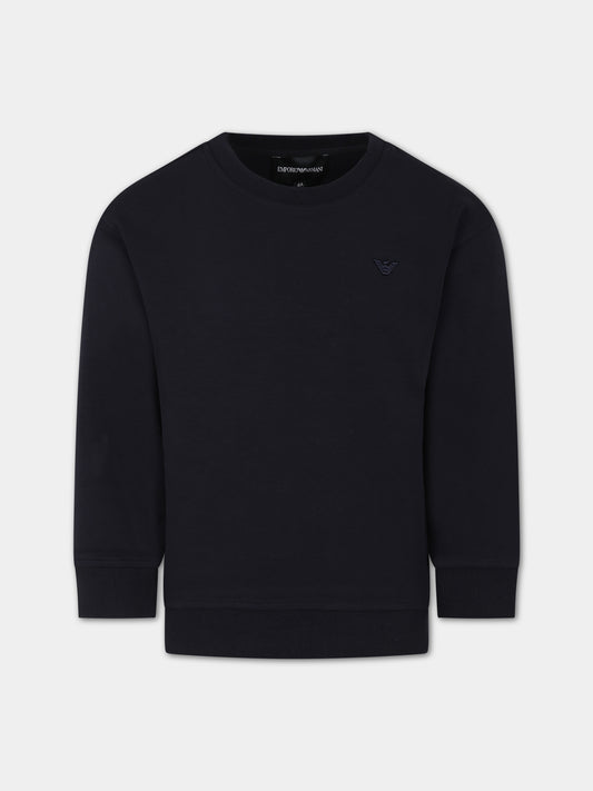 Felpa blu per bambino con logo,Armani Junior,6R4MF2 1JHSZ 09R3