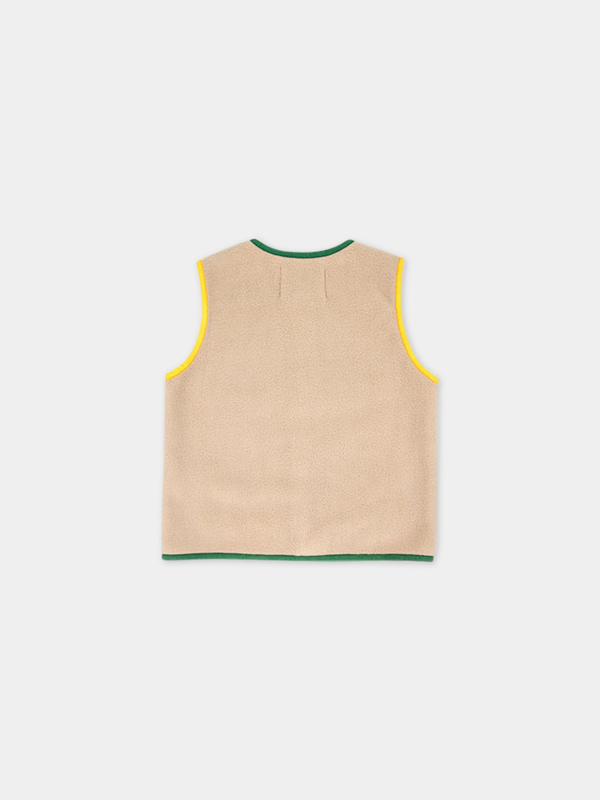 Gilet avorio per bambini con logo,Bobo Choses,223AC125