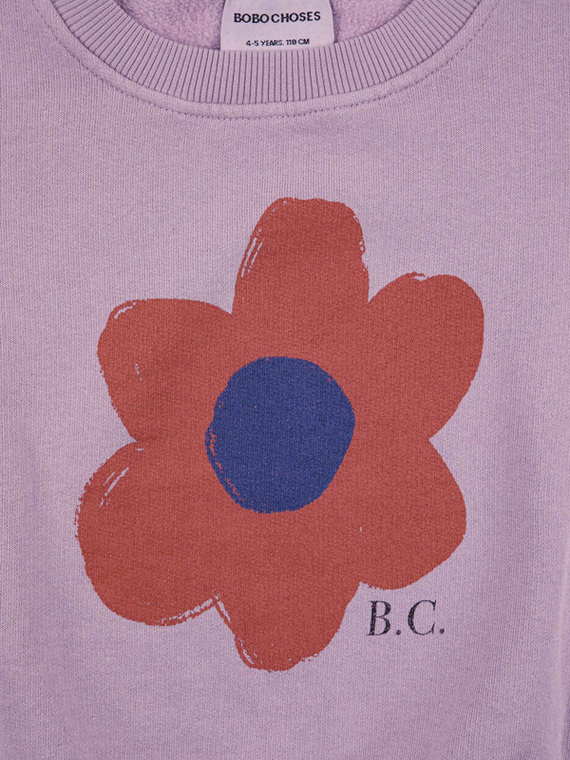 Felpa viola per bambina con stampa fiore,Bobo Choses,223AC042