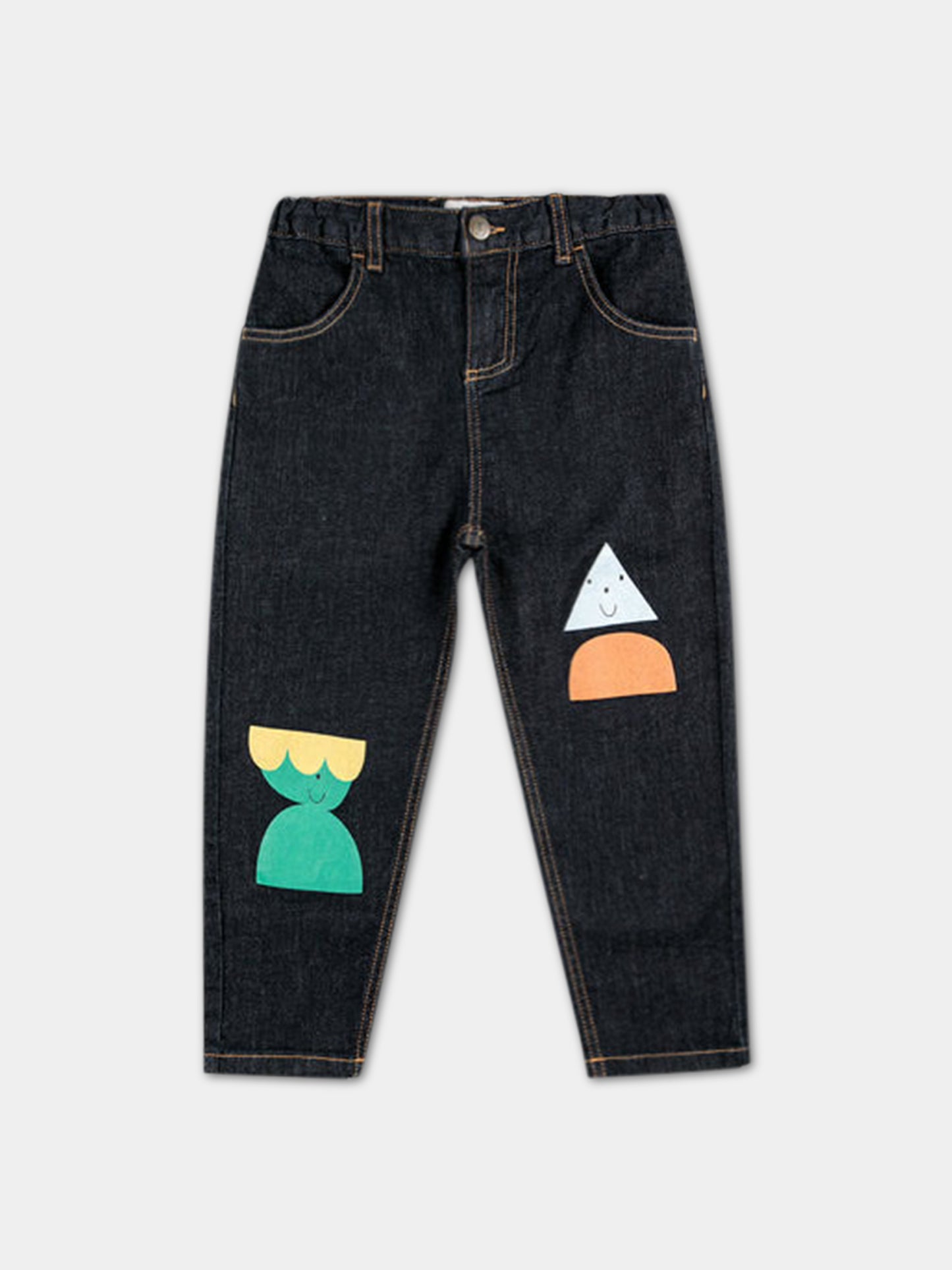 Jeans per bambino con stampa geometrica e logo,Bobo Choses,223AC085