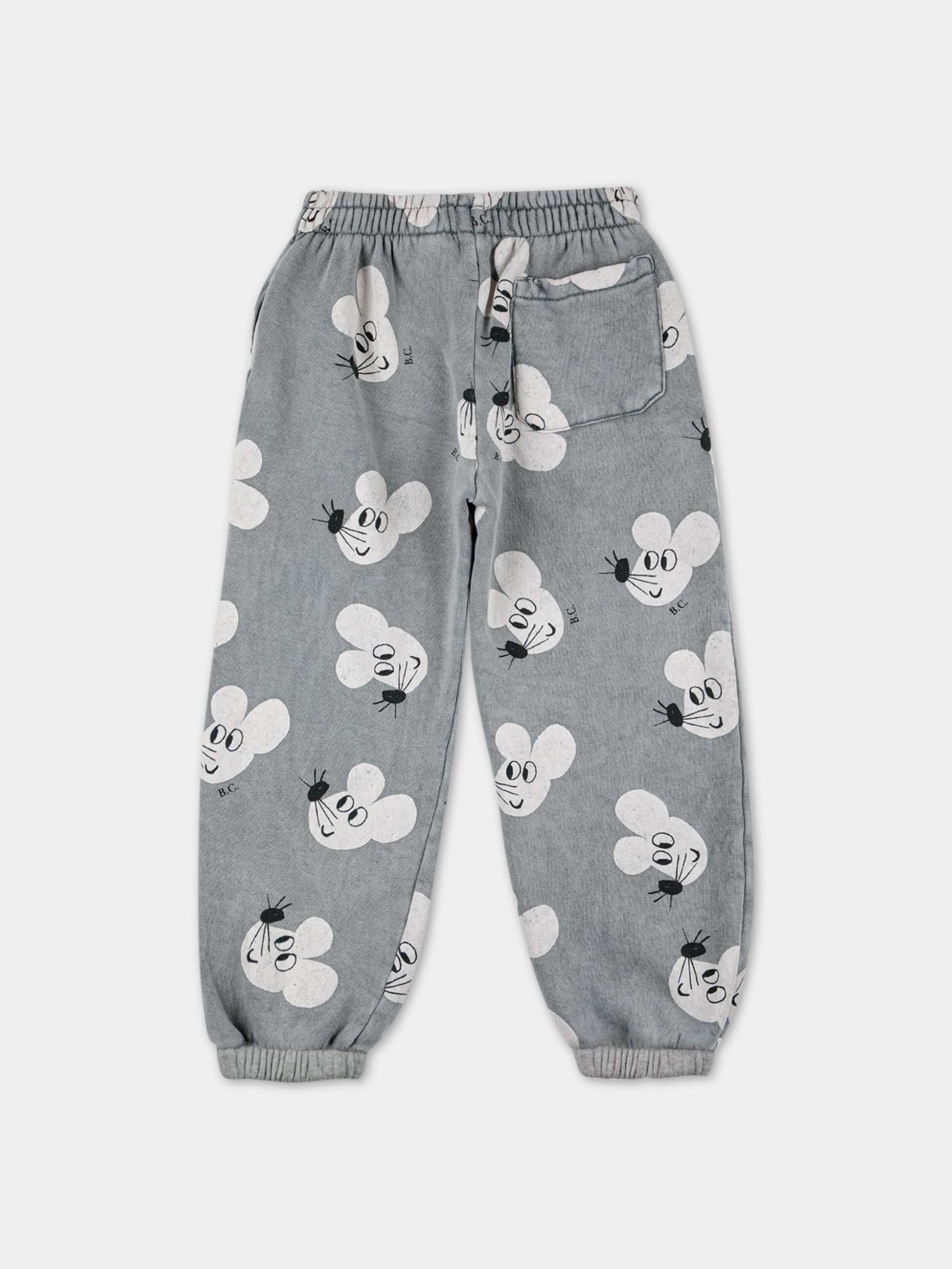 Pantaloni grigi per bambino con stampa topolini,Bobo Choses,223AC068