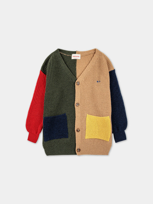 Cardigan multicolor per bambino in color block,Bobo Choses,223AC120