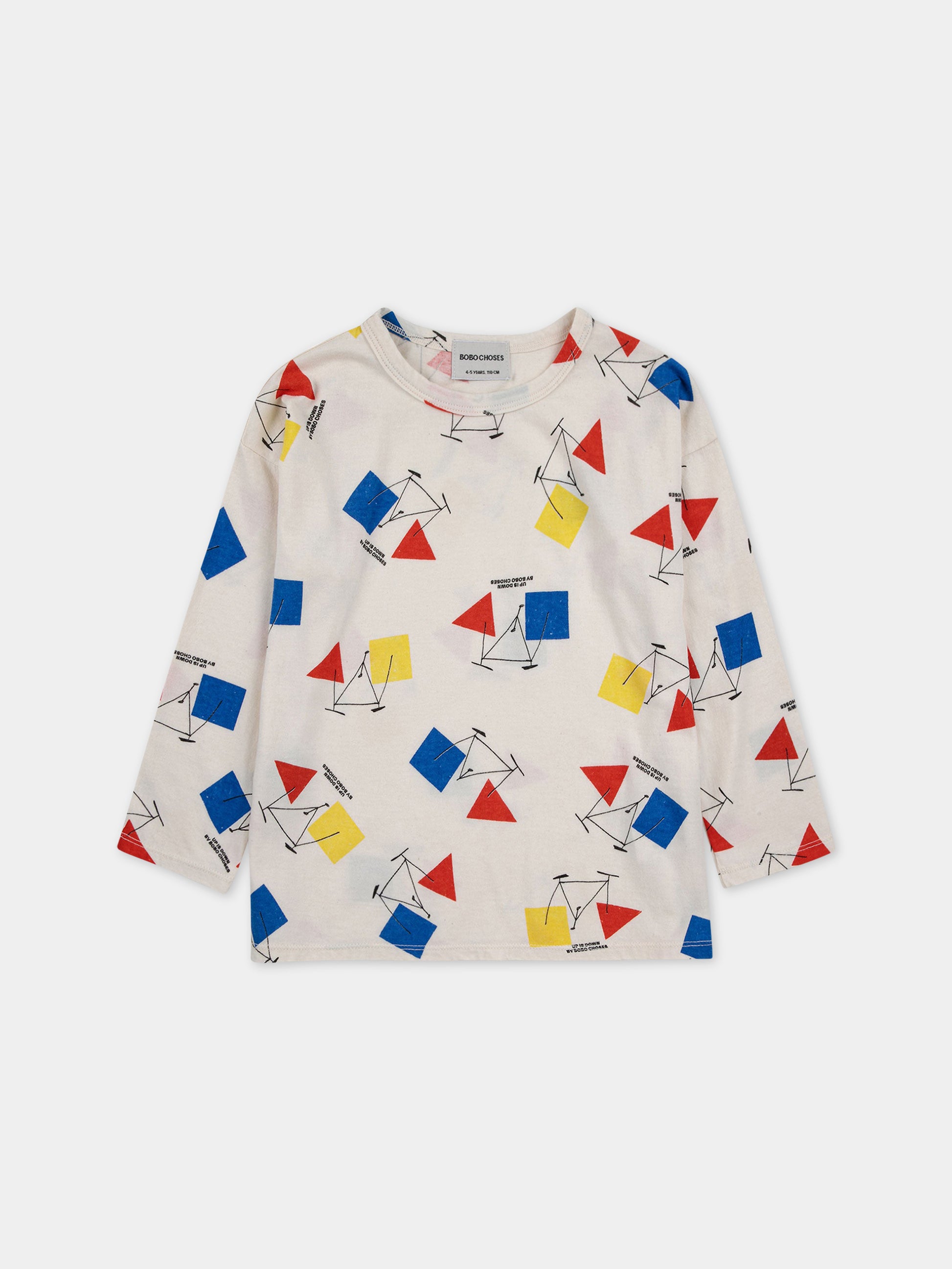 T-shirt bianca per bambino con stampa bici,Bobo Choses,223AC004