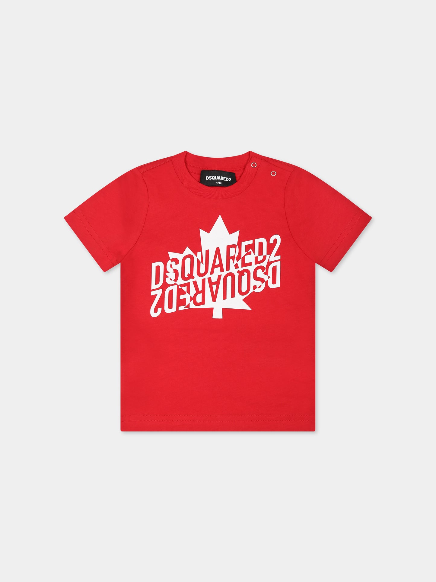 T-shirt rossa per neonato con logo,Dsquared2,DQ1794 D00MV DQ411