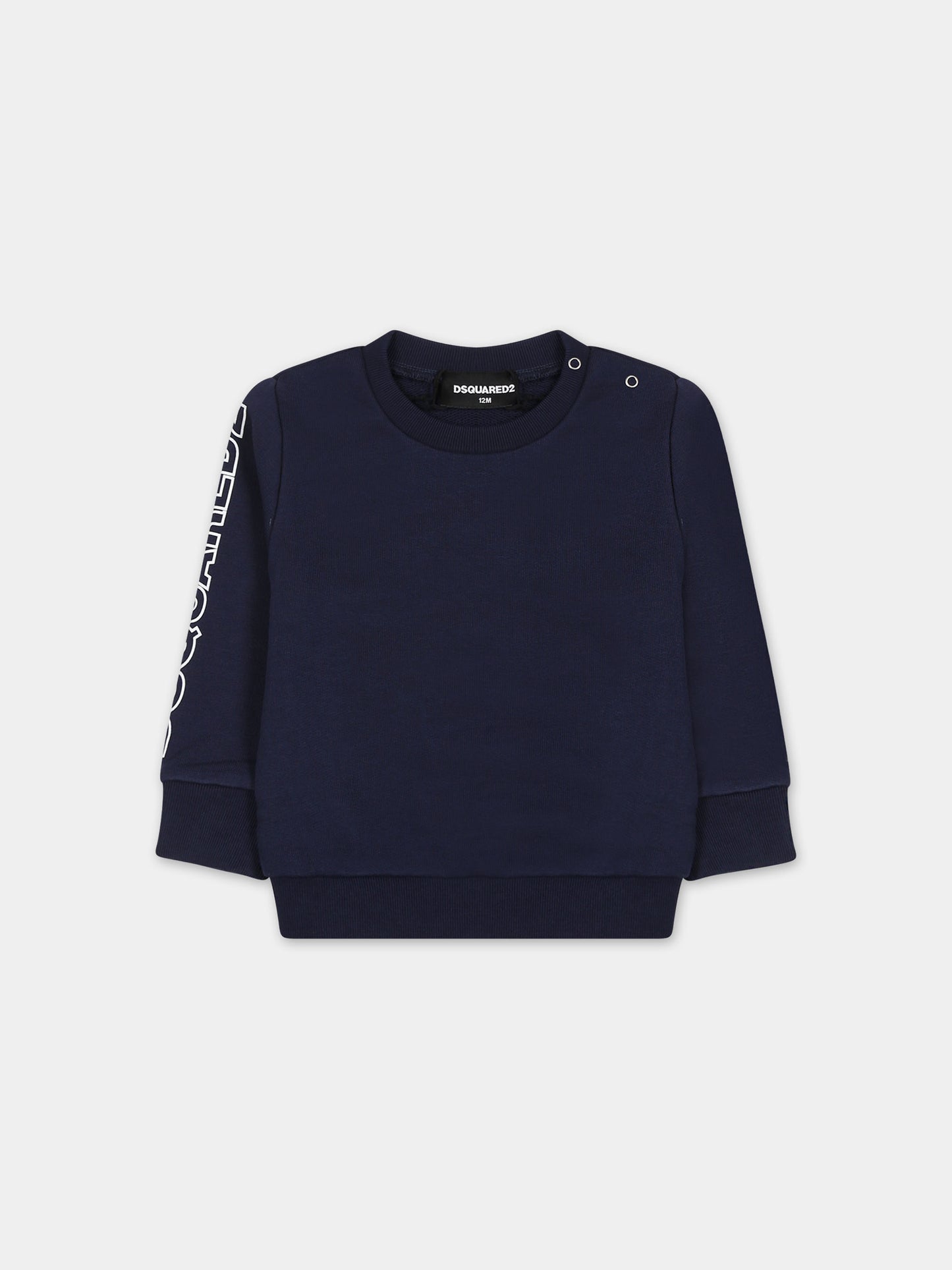 Blue sweatshirt for baby boy with logo