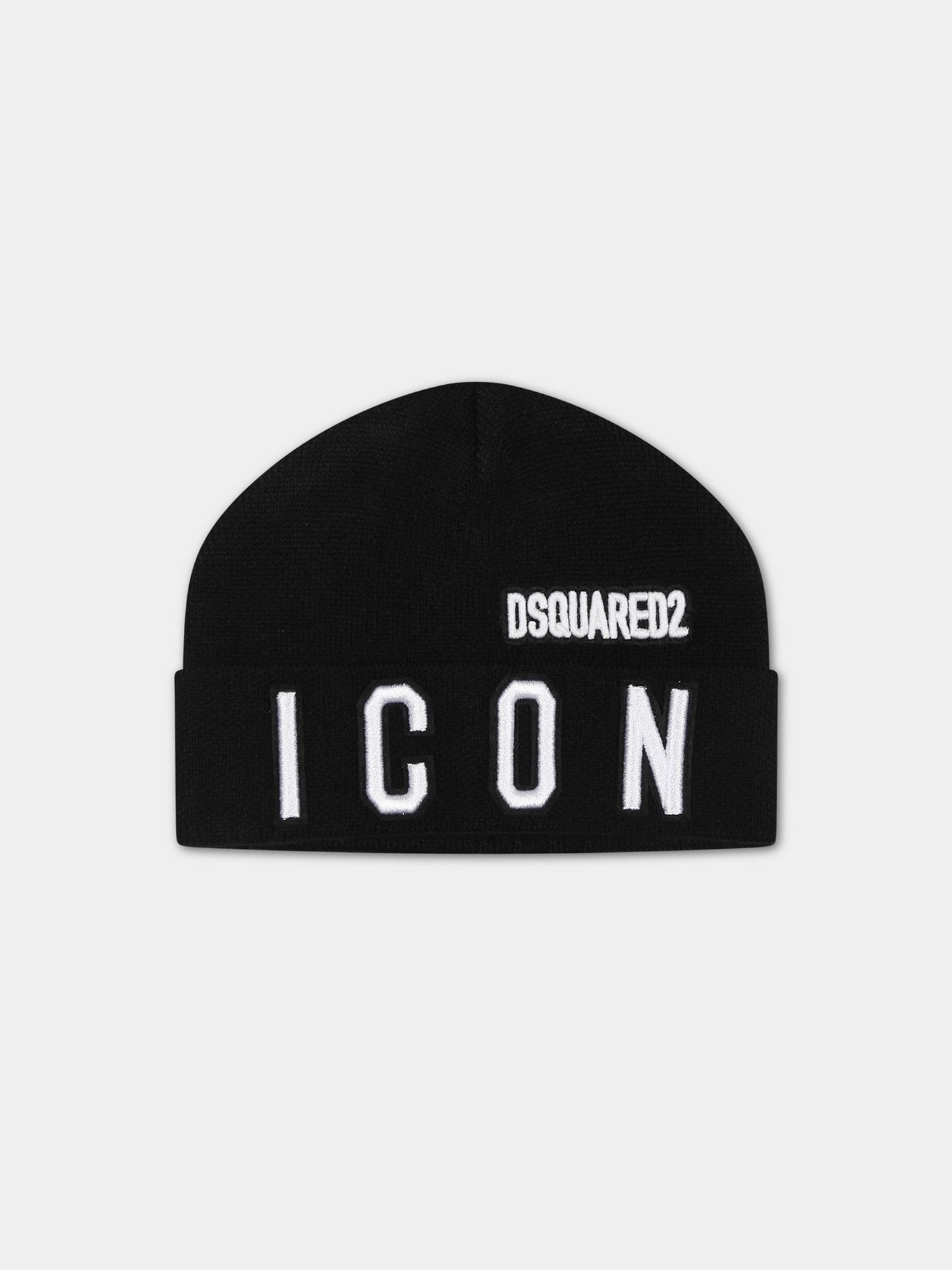 Berretto nero per neonato con logo,Dsquared2,DQ04IE D003K DQ900