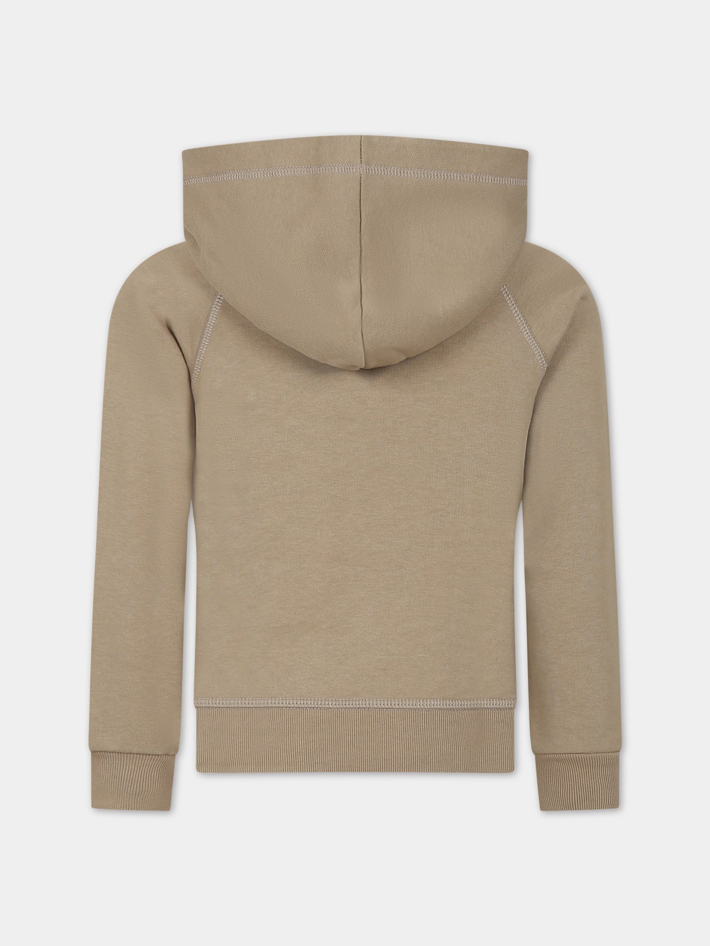 Felpa beige per bambino con logo,Dsquared2,DQ1954 D003G DQ716
