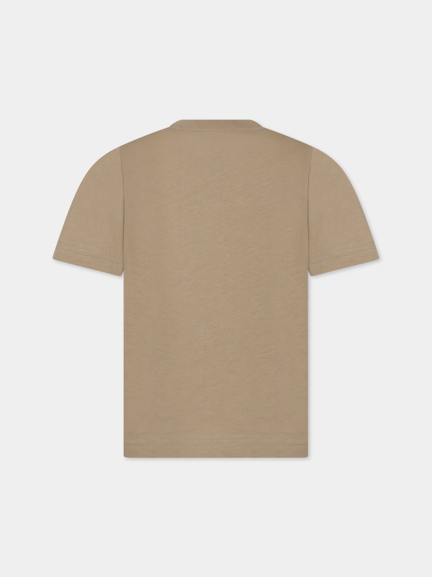 T-shirt beige per bambino con logo,Dsquared2,DQ1976 D00MV DQ716