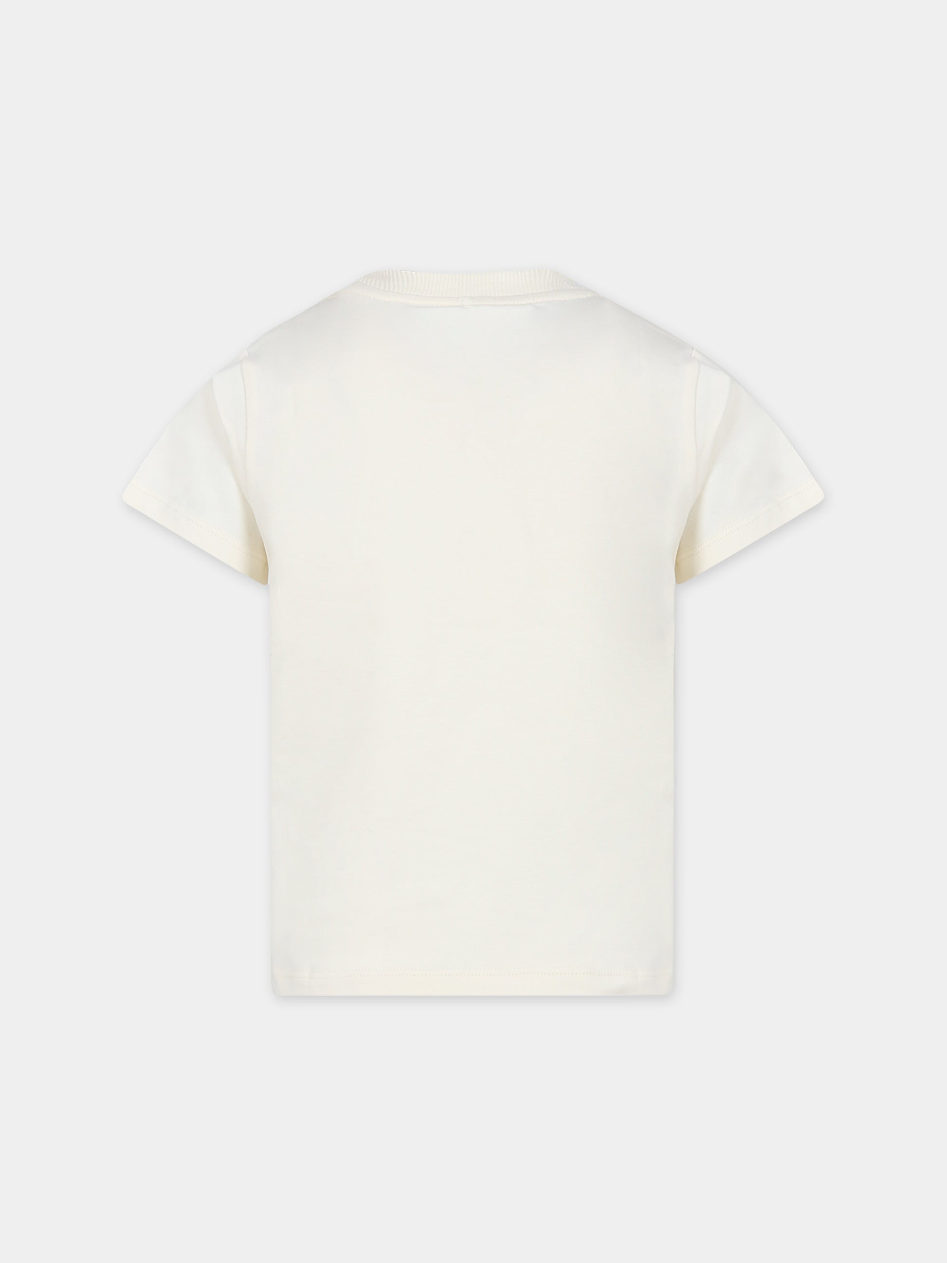 T-shirt avorio per bambini con stampa gatto chef,Mini Rodini,2372017311